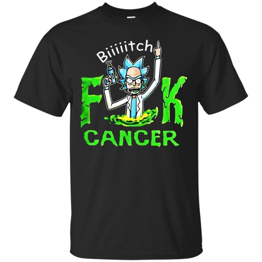 AGR Rick And Morty Fuk Cancer Bitch Shirt G200 Gildan