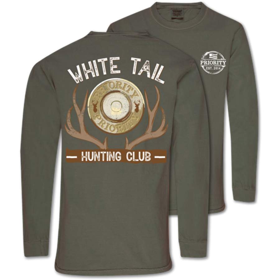 Couture Priority White Tail Hunting Club Comfort Colors Unisex Long Sleeve T-Shirt