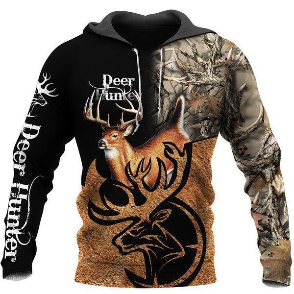 Caribou Camo Deer Hunting Hoodie T-Shirt Sweatshirt Nm