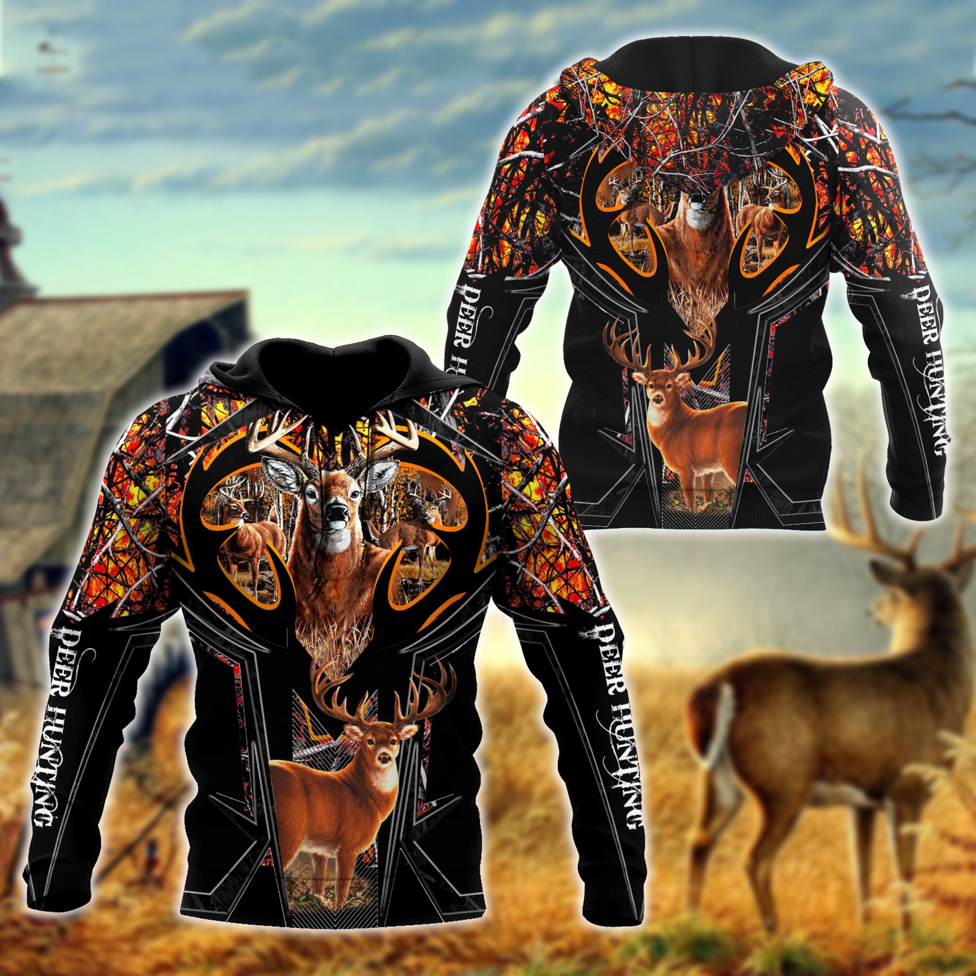 Deer Hunting Camo 3D Hoodie Shirt For Men And Women Lam