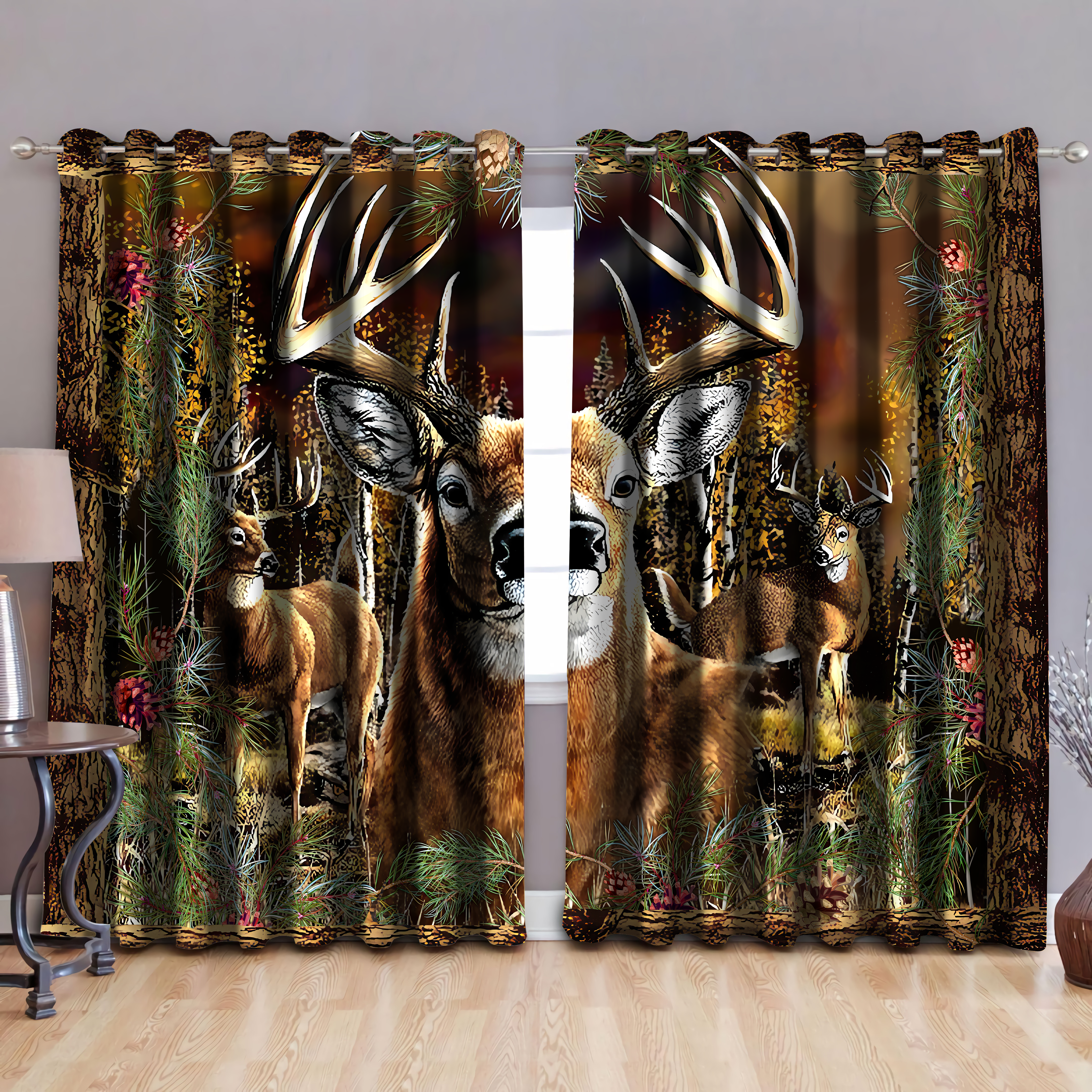 Deer Hunting 3D Curtain Lam