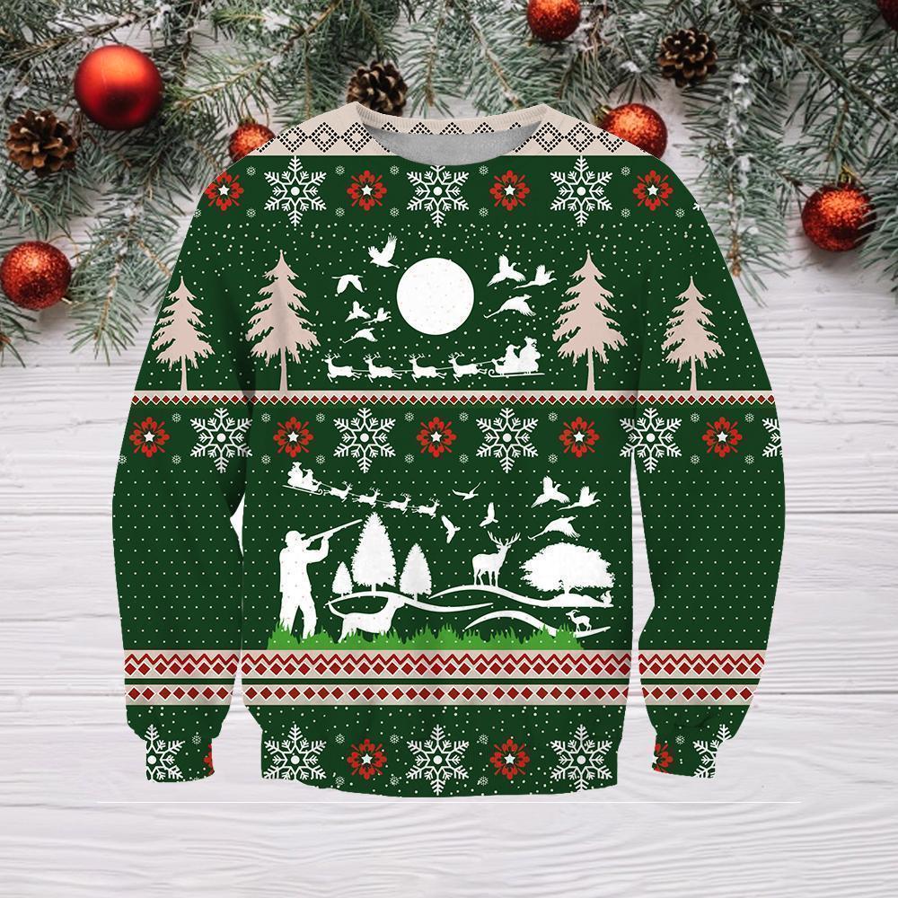 3D All Over Printed Hunting Christmas Shirts And Shorts