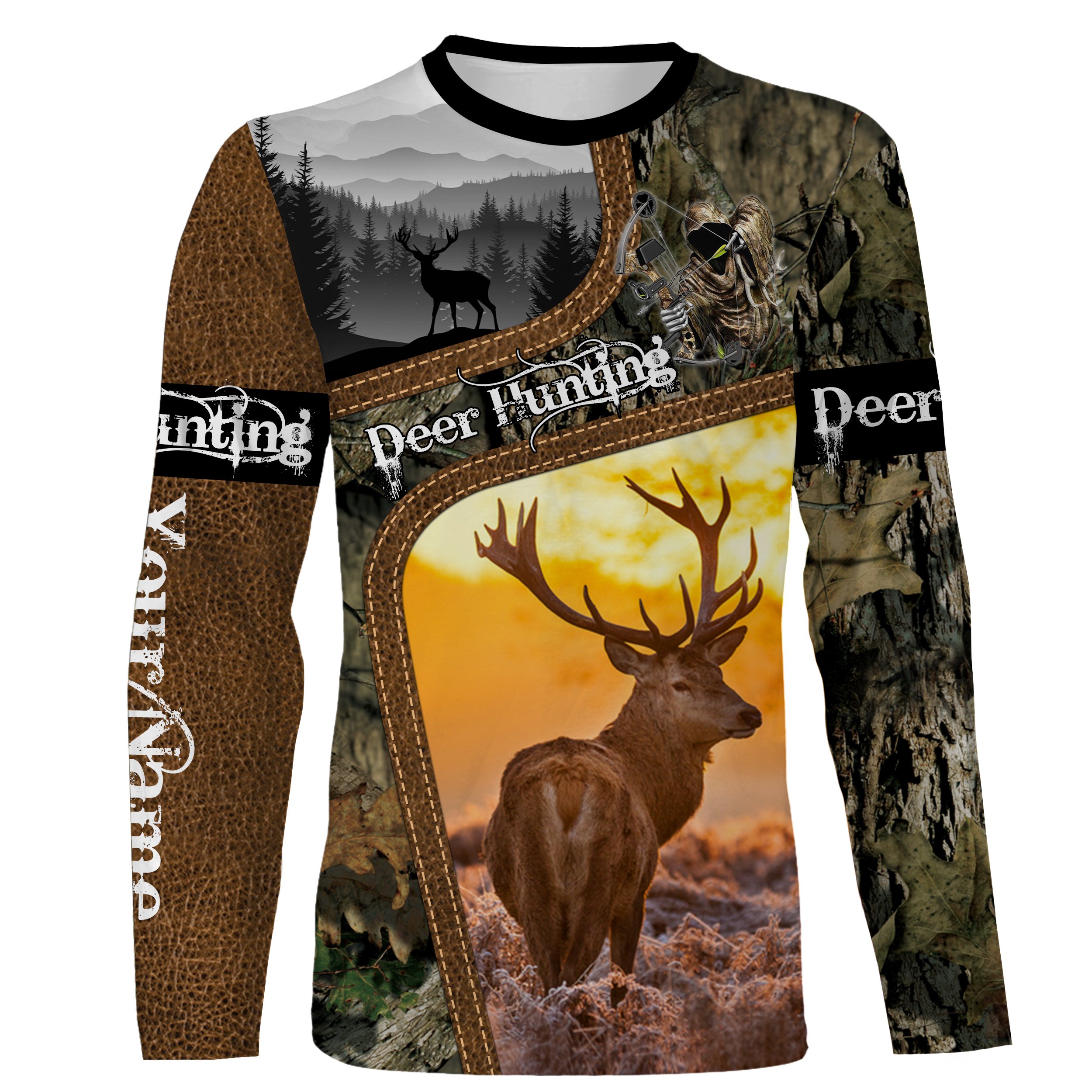 Deer Hunting Camouflage Grim Reaper Bow Hunter Custom Name 3D All Over Print Shirts, Personalized Deer Hunters Gifts Ttv10