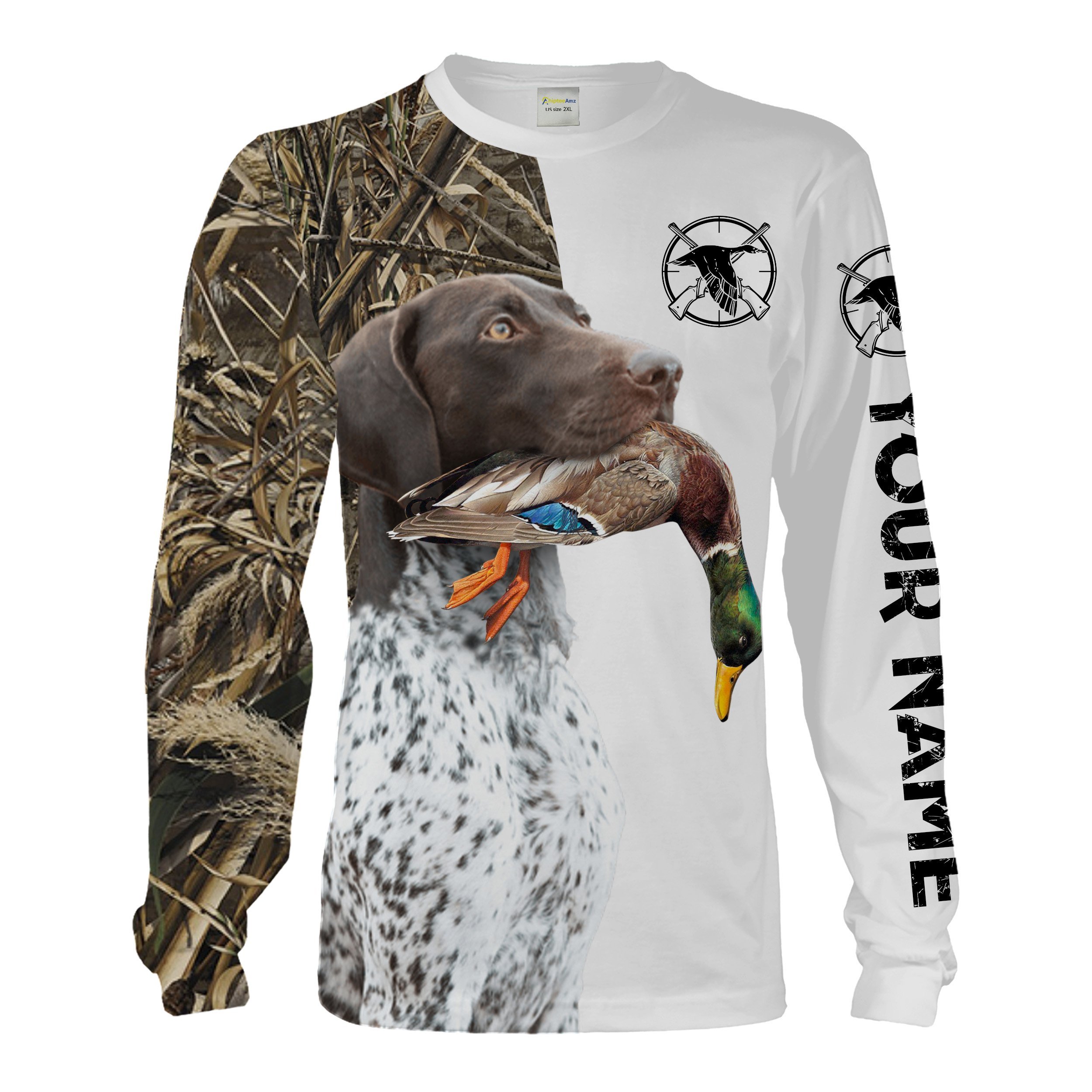 Duck Hunting With Dog Gsp German Shorthaired Pointer Customize Name All Over Printed Shirts – Personalized Hunting Gifts Fsd2212