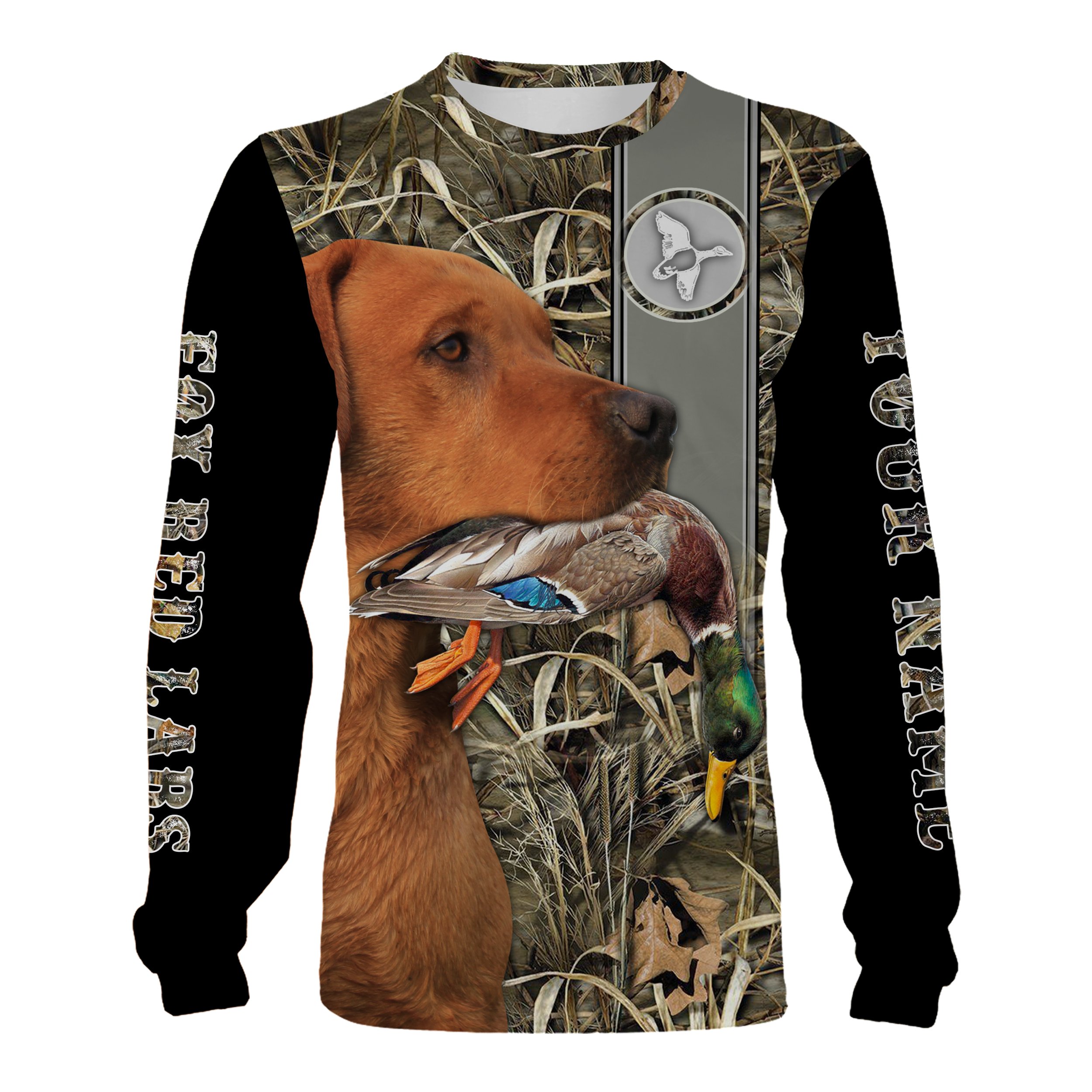 Duck Hunting With Dog Fox Red Labrador Waterfowl Camo Custom Name All Over Printed Shirts, Personalized Gifts Fsd2557