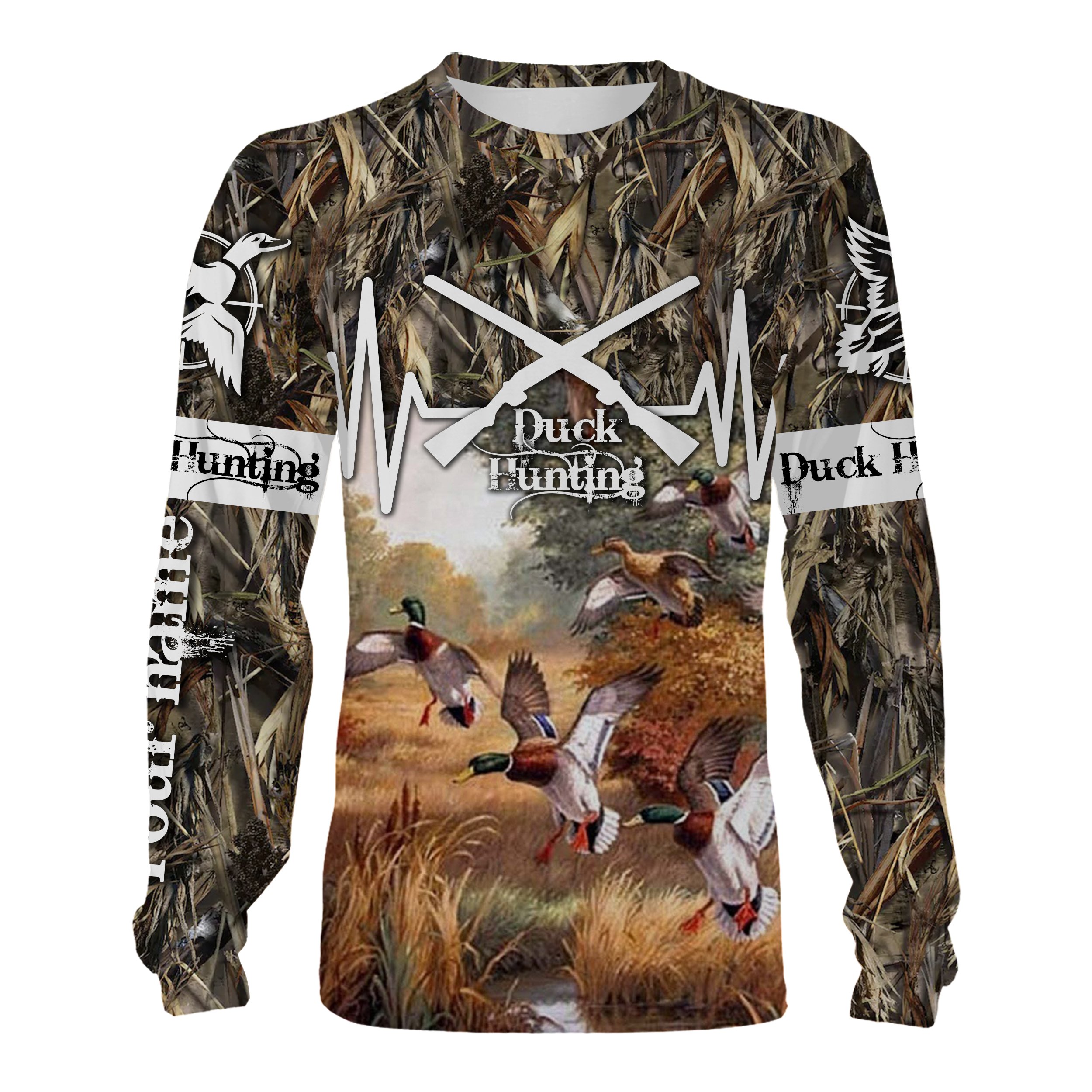 Duck Hunting Waterfowl Camouflage Customize Name 3D All Over Printed Shirts Personalized Gift For Hunter Duck Hunting Lovers Nqs1063