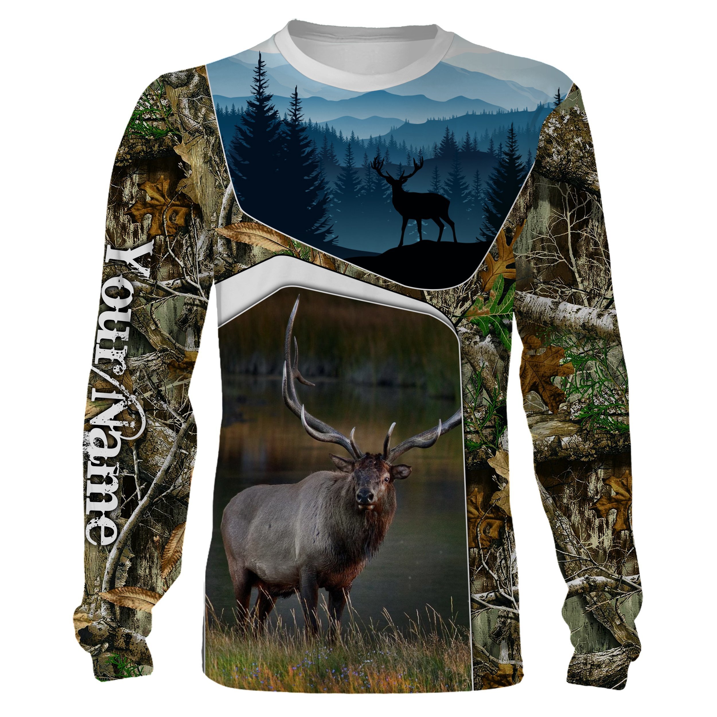 Elk Hunting Camo Customize Name 3D All Over Printed Shirts Personalized Gift For Hunting Lovers Nqs690