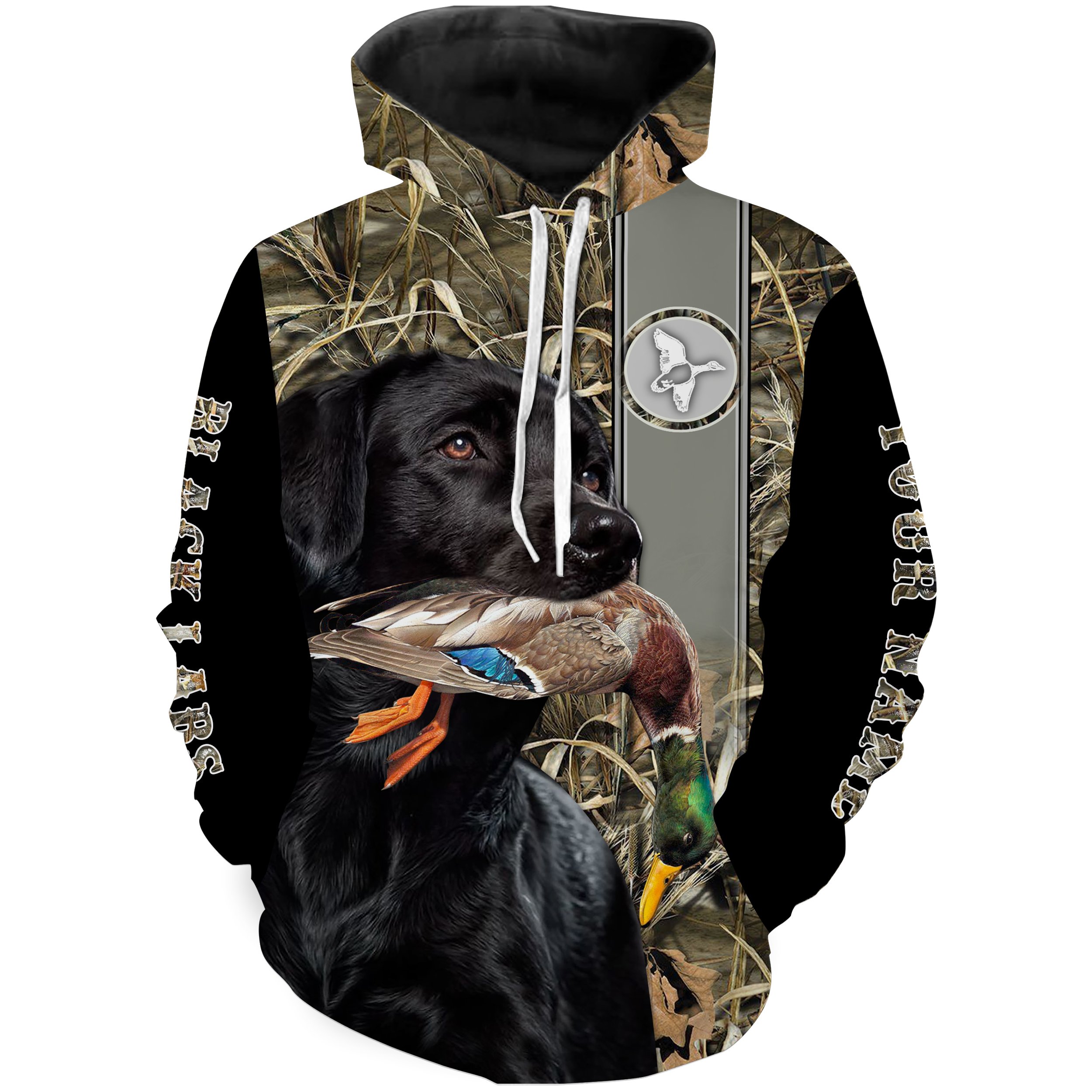 Black Labrador Duck Hunting With Dog Waterfowl Camo Custom Name All Over Printed Shirts, Personalized Gifts Fsd2582