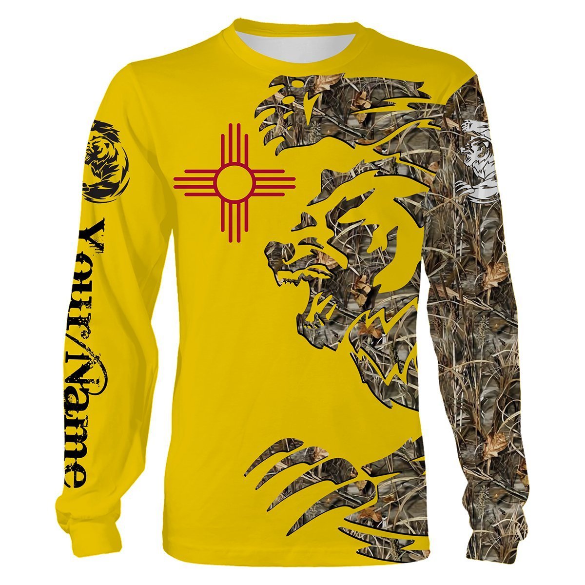 Bear Tattoo New Mexico Flag Camo Custom Name 3D All Over Print Shirts, Face Shield – Personalized Hunting Gifts – Fsd351