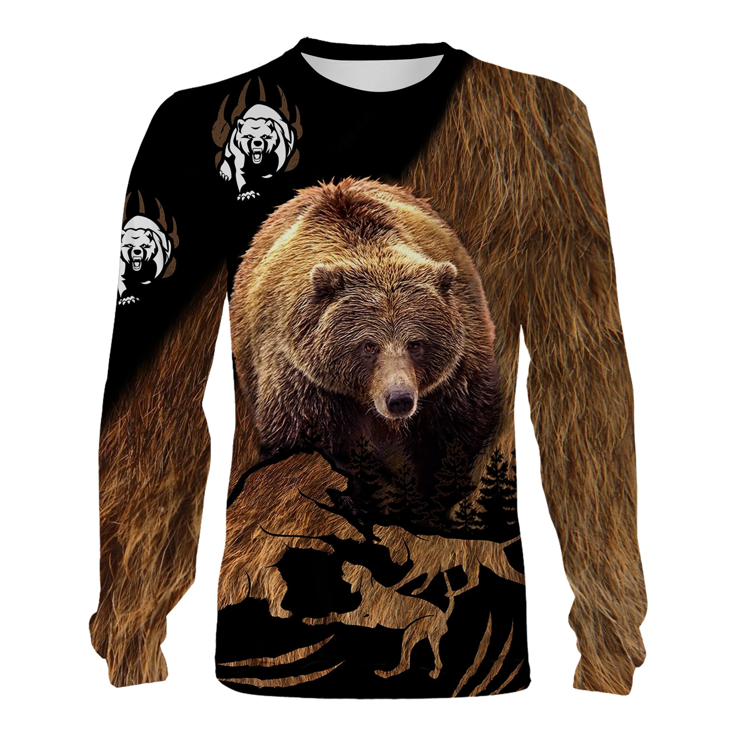 Beautiful Bear Hunting 3D All Over Print Shirts, Face Shield – Personalized Hunting Gift – Fsd364