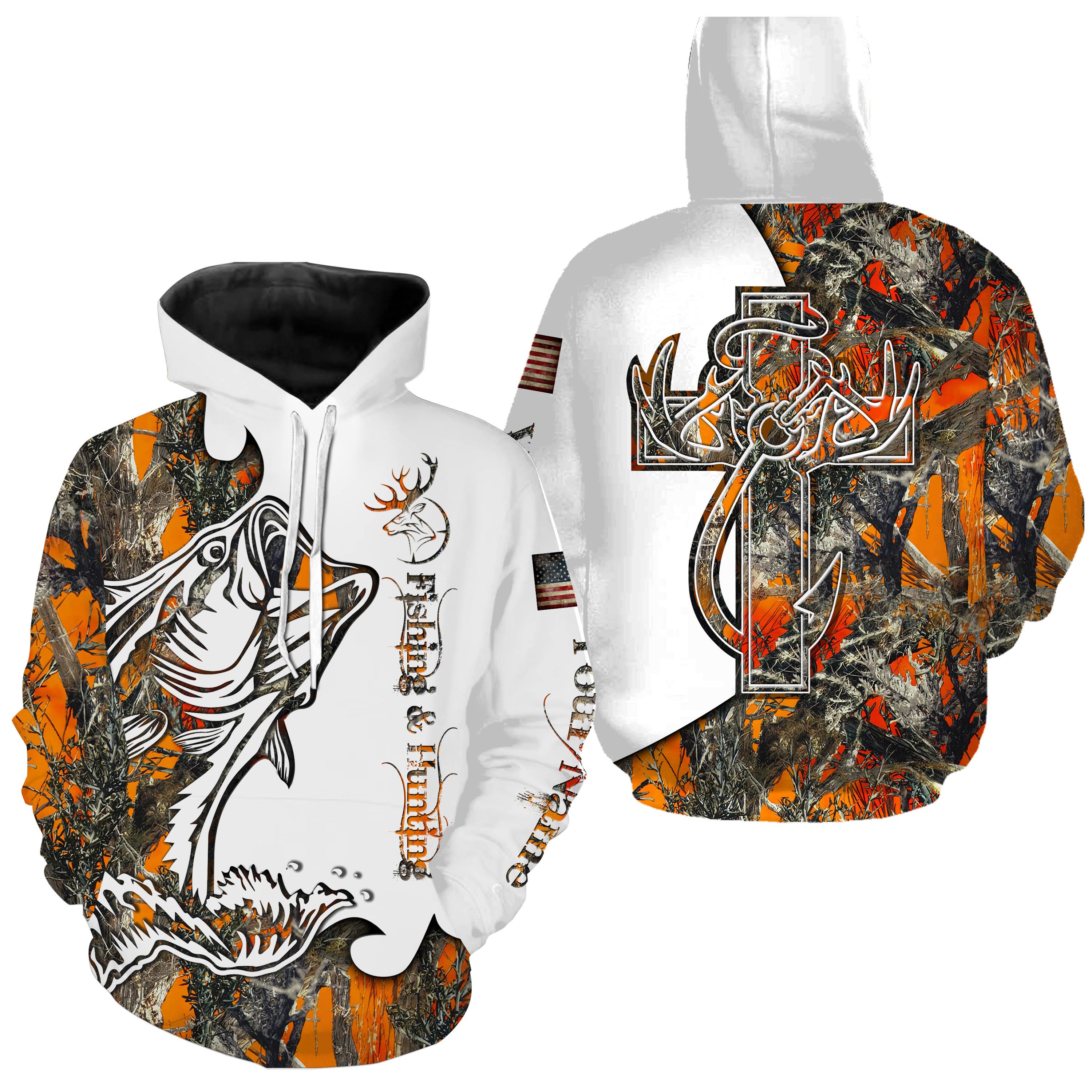 Fishing And Hunting Deer And Bass Camo All Over Printed Shirt, Hoodie, Long Sleeve – Personalized Gifts For Hunter Fisherman Fsd2590