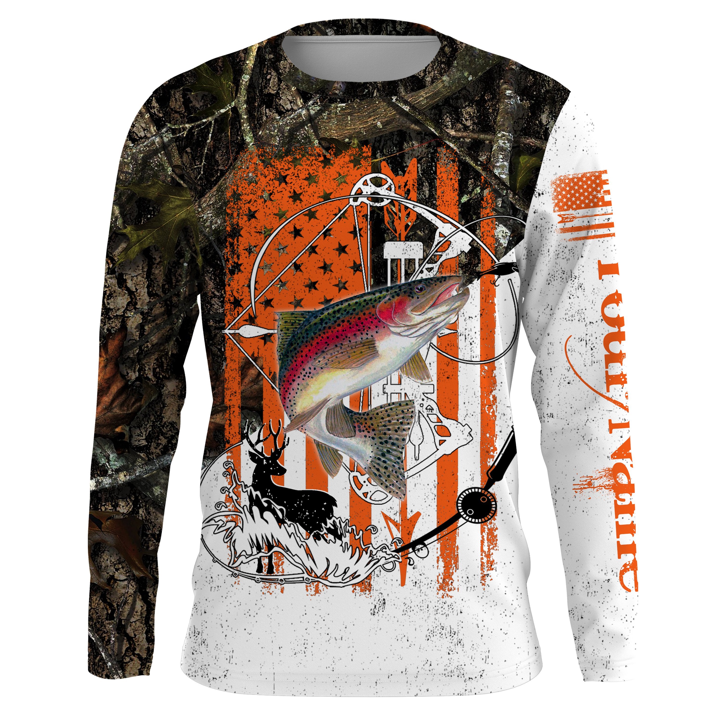 Fishing And Hunting American Flag Camo Trout Deer Hunting Uv Protection Shirts Personalized Gifts – Fsd2472