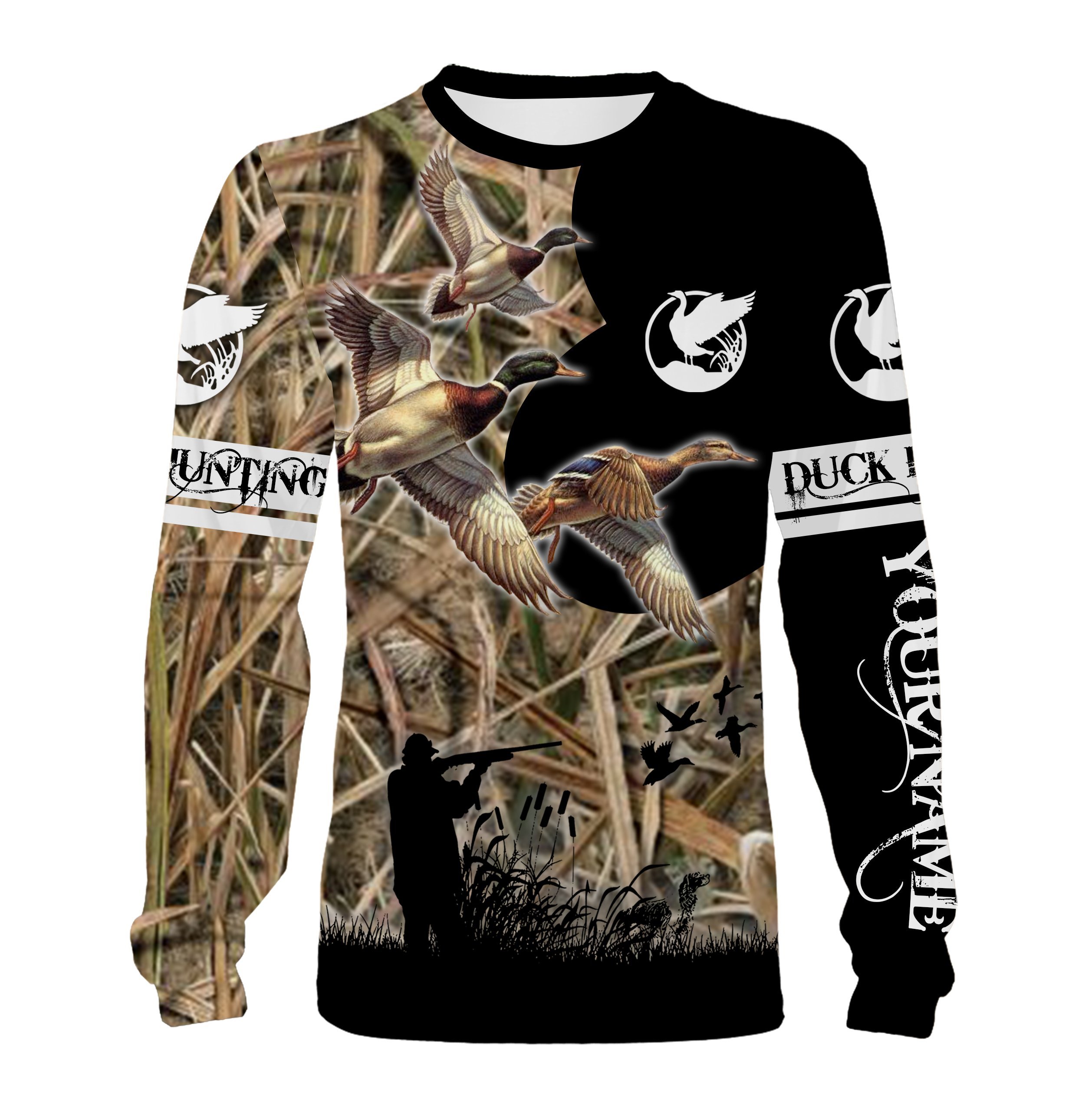 Duck Hunting Custom Name 3D All Over Print Sweatshirt, Long Sleeves, Hoodie, Zip Up Hoodie- Personalized Hunting Shirt For Duck Hunter – Fsd702