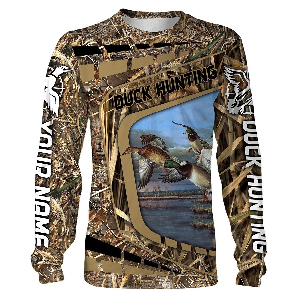 Duck Hunting Custom Name 3D All Over Print Shirts, Face Shield – Personalized Hunting Gifts – Fsd253