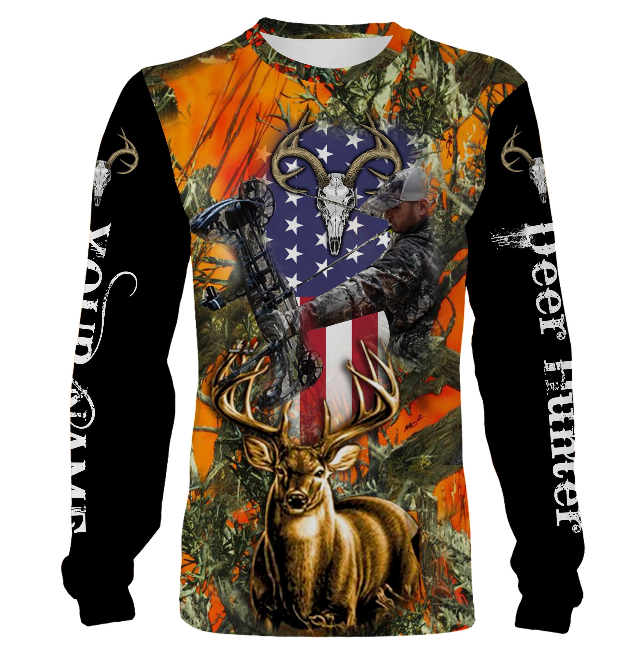 Deer Hunting Orange Camo Custom Name 3D All Over Print Shirts – Personalized Hunting Gifts – Fsd229