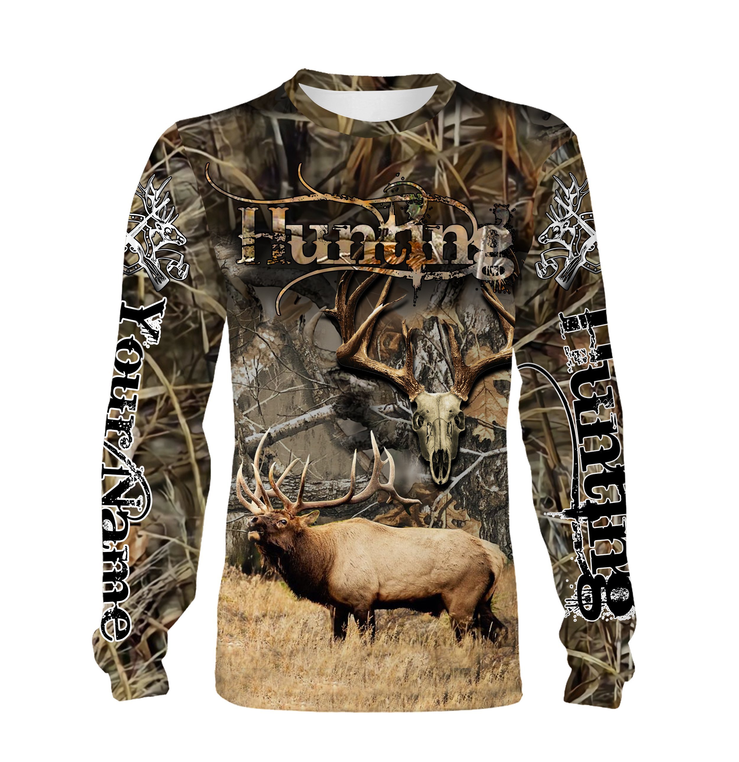 Elk Hunting Custom Name 3D All Over Print Shirts – Personalized Hunting Gift – Fsd179