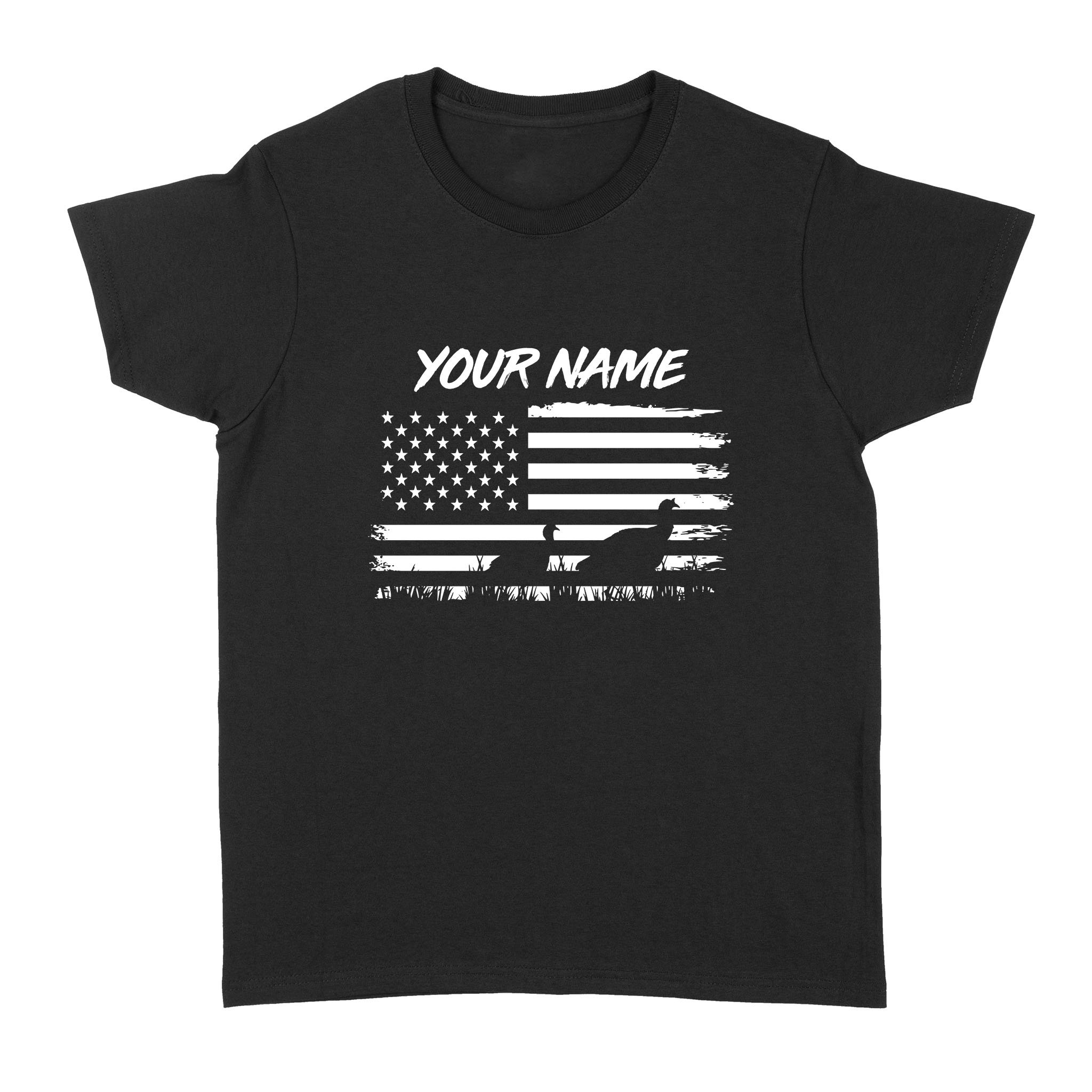 Customize Name Turkey Hunting American Flag Patriotic Hunting Shirt D08 Nqs2206 – Standard Women’S T-Shirt