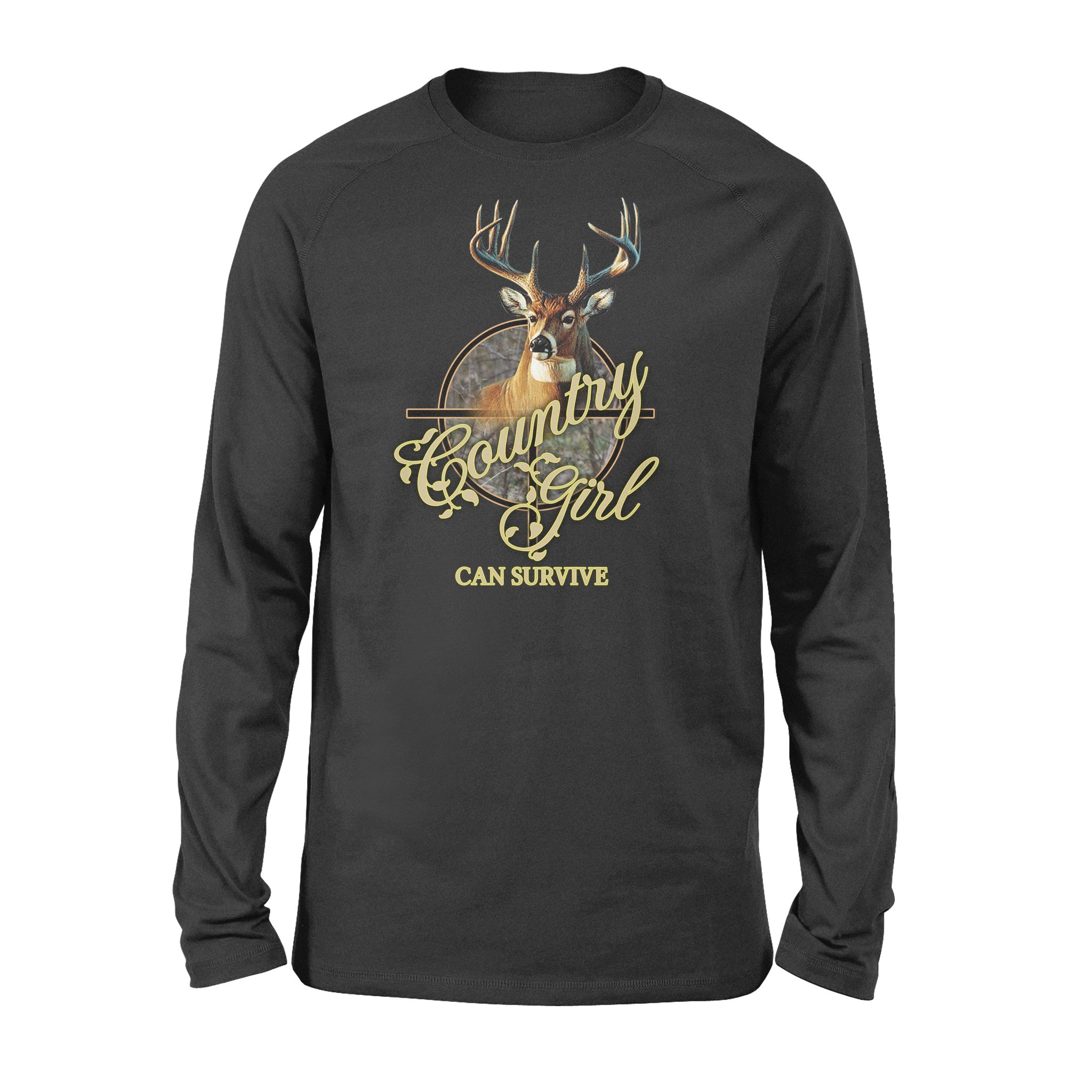 “Country Girl Can Survive” Deer Hunting Shirt D02 Nqs1301 – Standard Long Sleeve