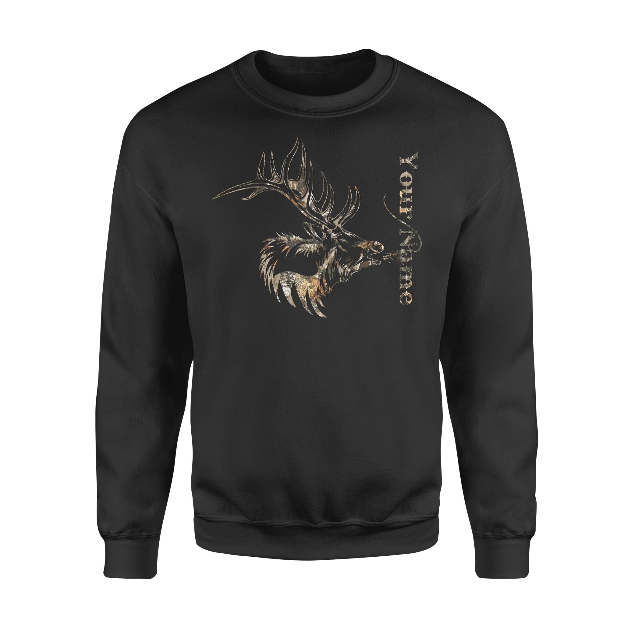 Elk Hunting Camo Custom Name Shirt, Personalized Gift For Hunter D06 Nqs1302 – Standard Crew Neck Sweatshirt