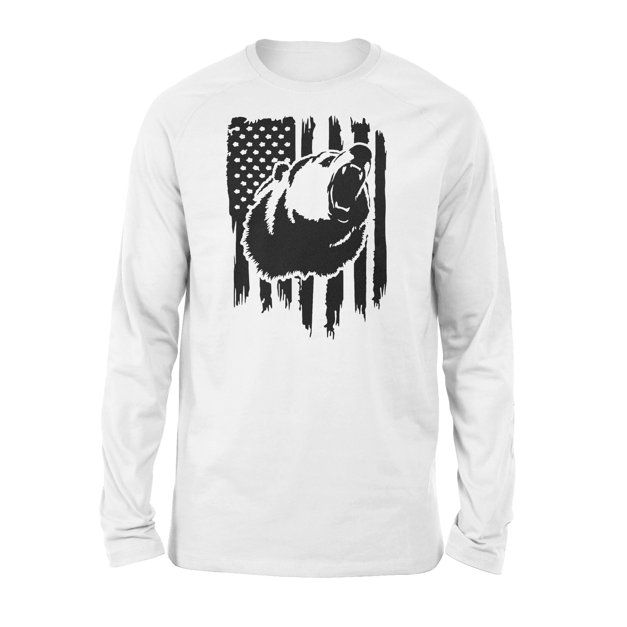 Bear Hunting American Flag Grizzly Bear Long Sleeve Shirts For Hunter – Fsd1317D05