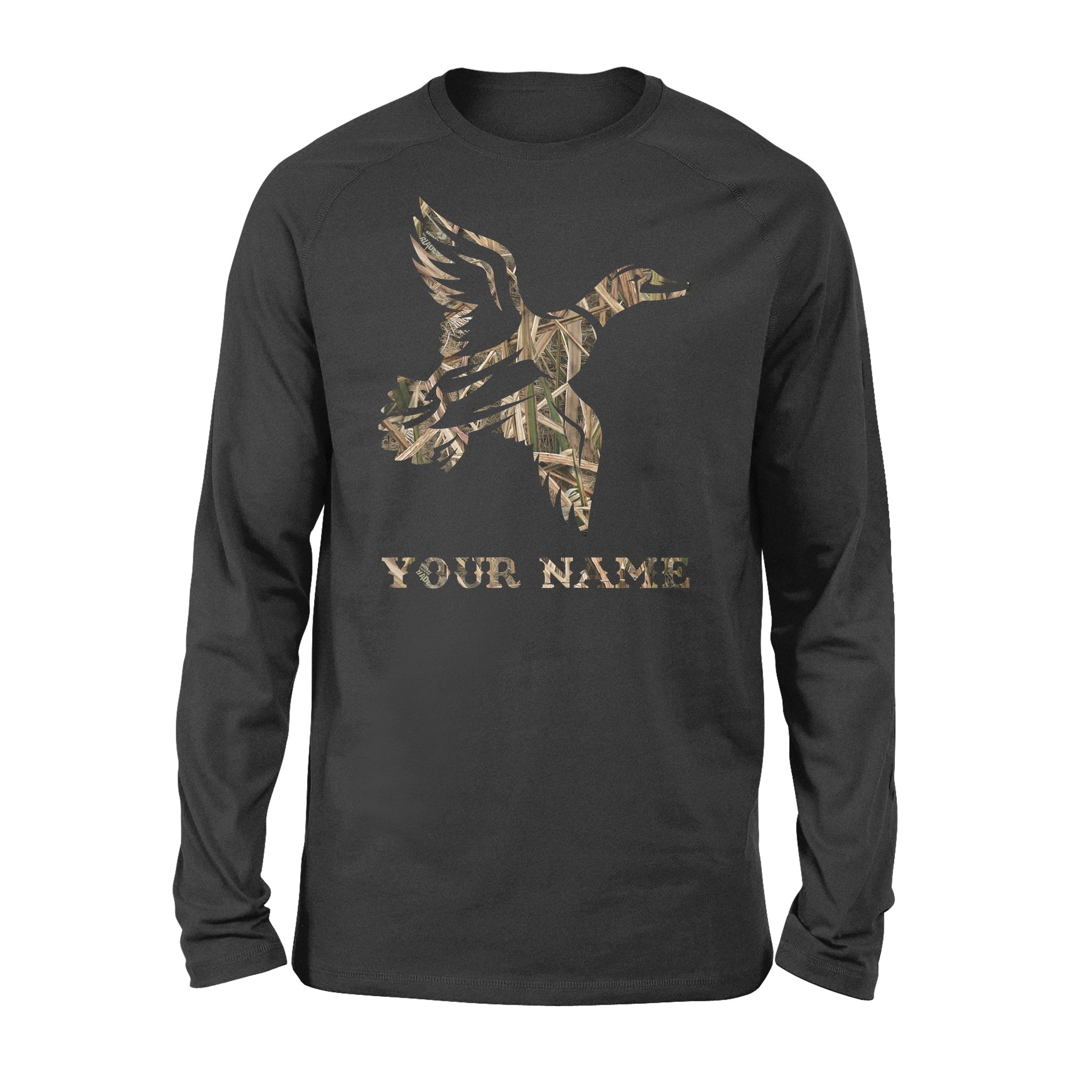 Duck Hunting Waterfowl Camo Customize Hunter Names Shirts, Personalized Hunting Gift For Duck Hunter D02 Nqs1227 – Standard Long Sleeve