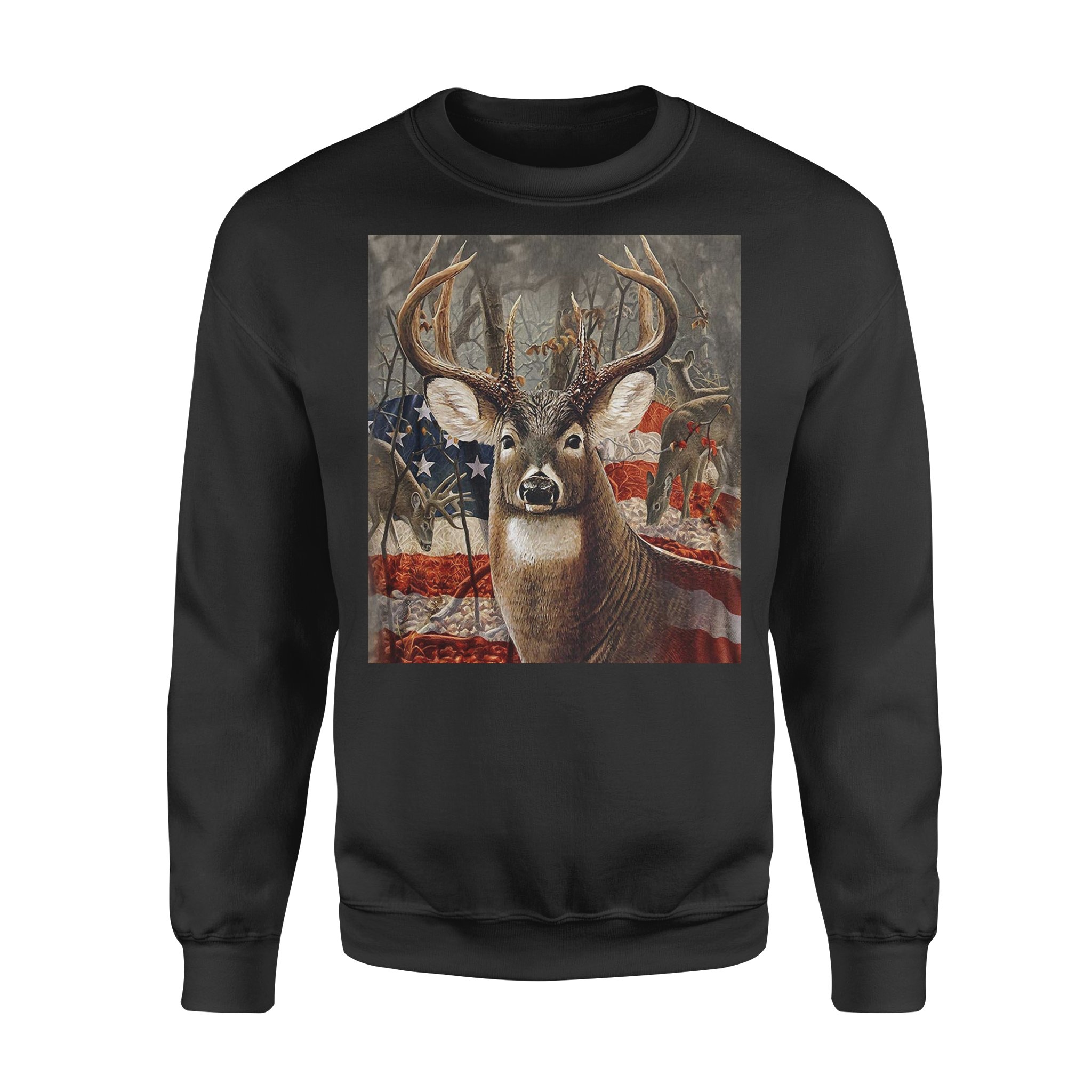 Deer Hunting American Flag Standard Sweatshirt Men Women Hunting Shirt – Fsd1272D05