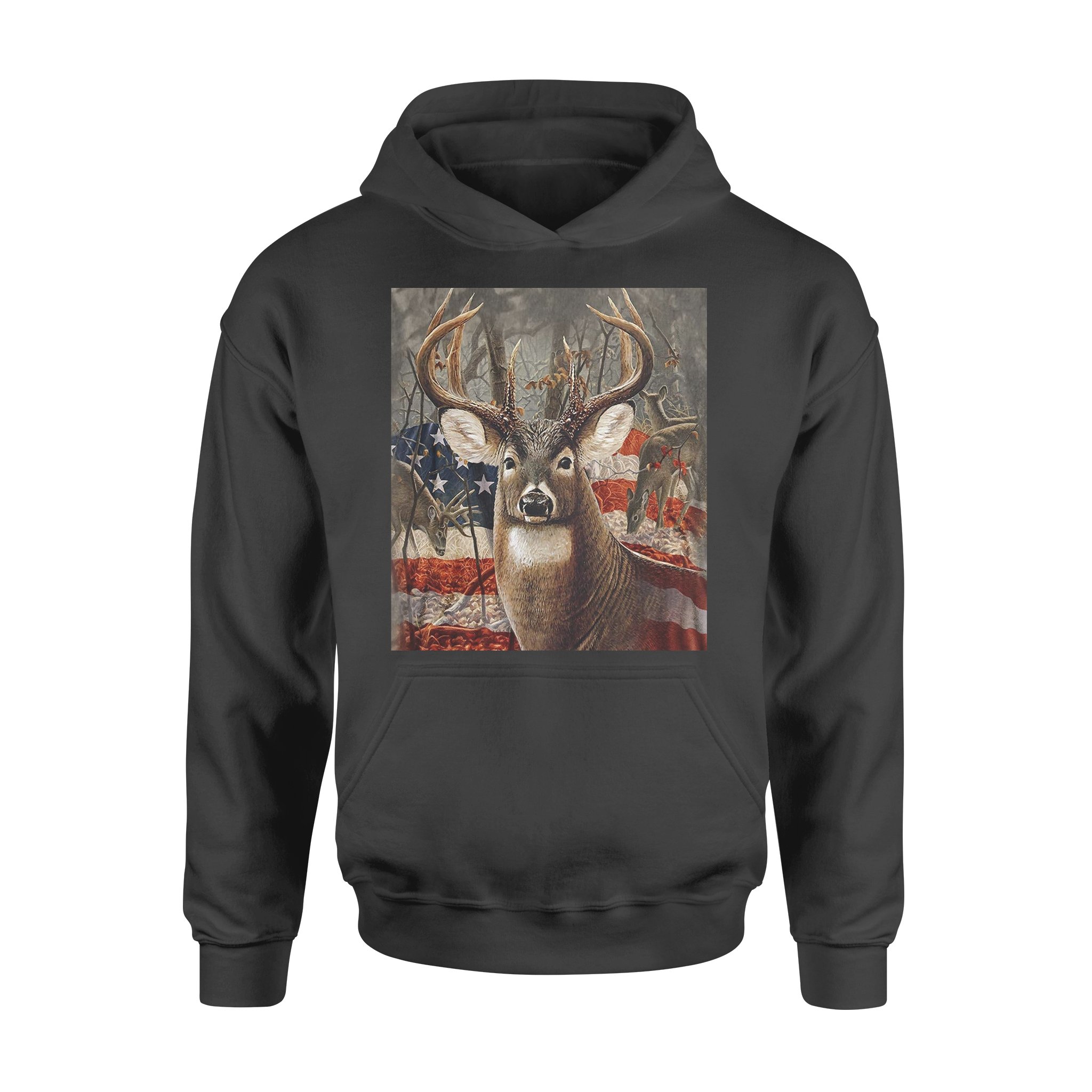 Deer Hunting American Flag Standard Hoodie Men Women Hunting Shirt – Fsd1272D05