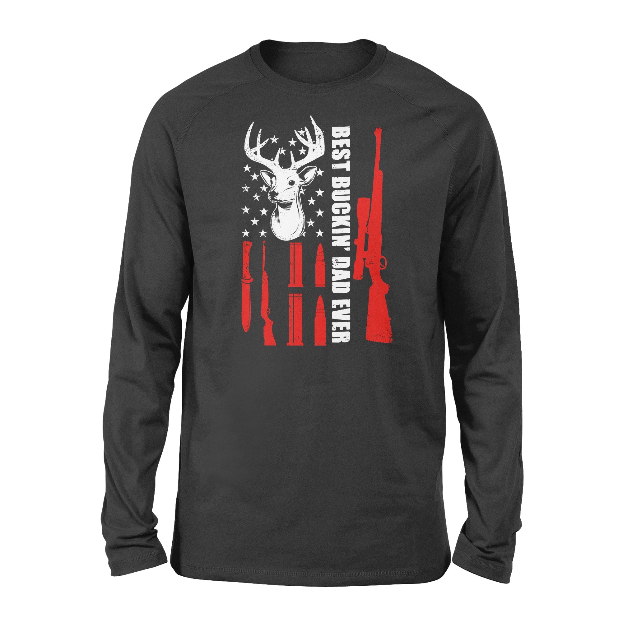 Deer Hunting Gift For Dad “Best Buckin’ Dad Ever” Long Sleeve Shirt – Fsd1269D06