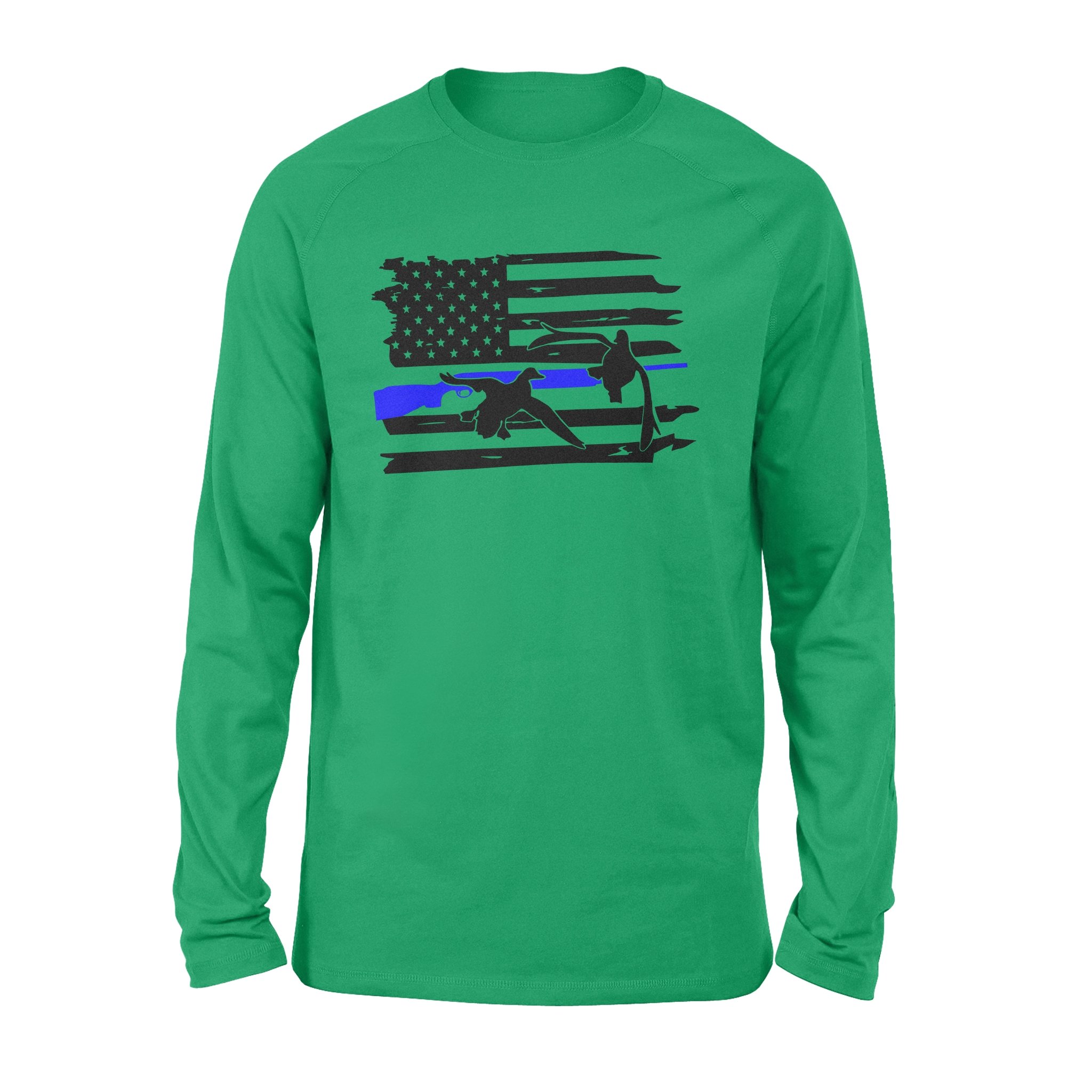 Duck Hunting American Flag Long Sleeve Shirt, Duck Hunter Clothes, Gift For Hunter – Fsd1212D08