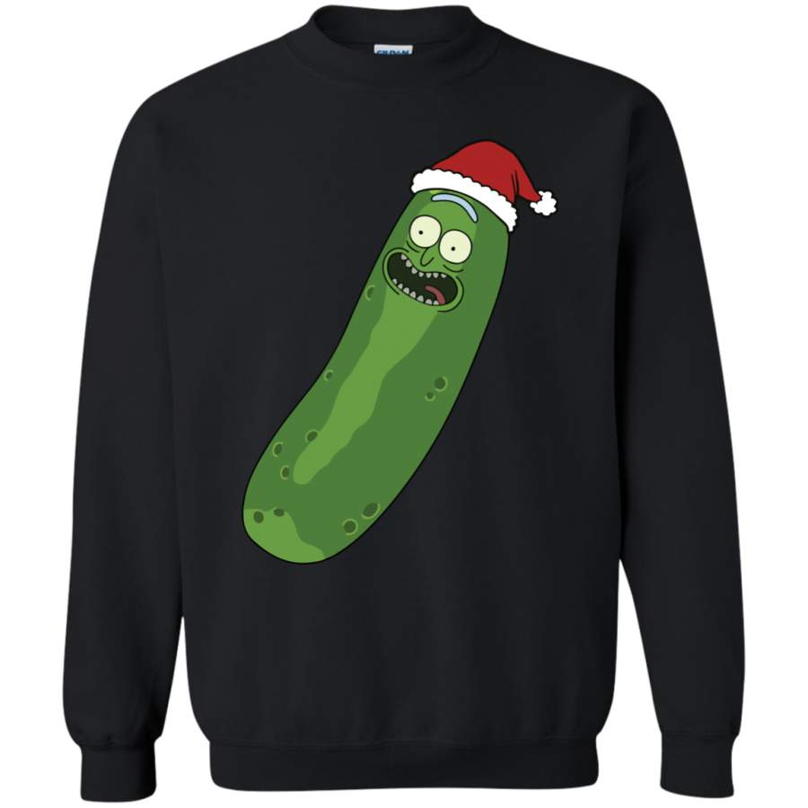 AGR New Rick And Morty Pickle Rick Christmas Santa Hat T Shirt Long Sleeve