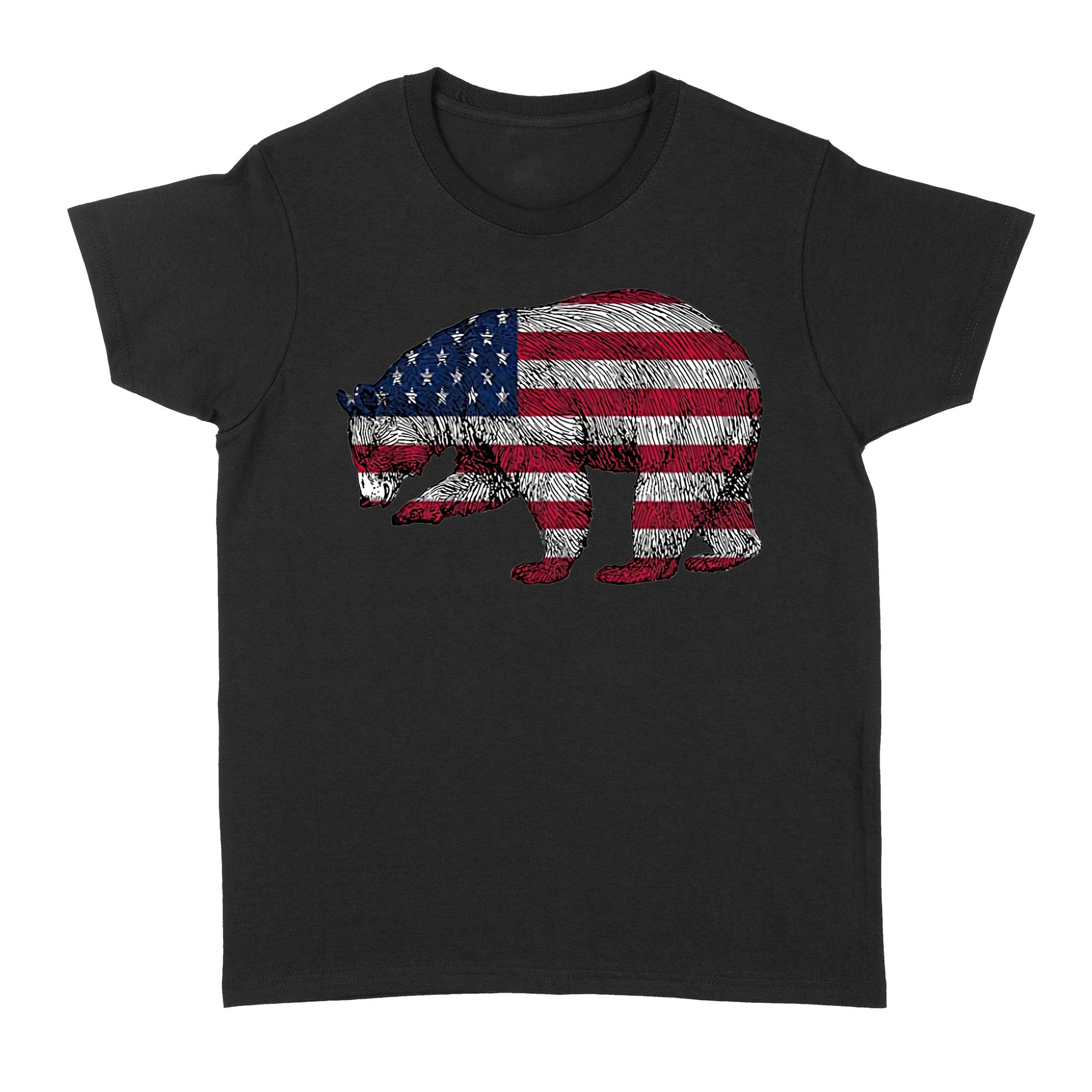 Bear Hunting American Flag Women T-Shirt – Fsd1182