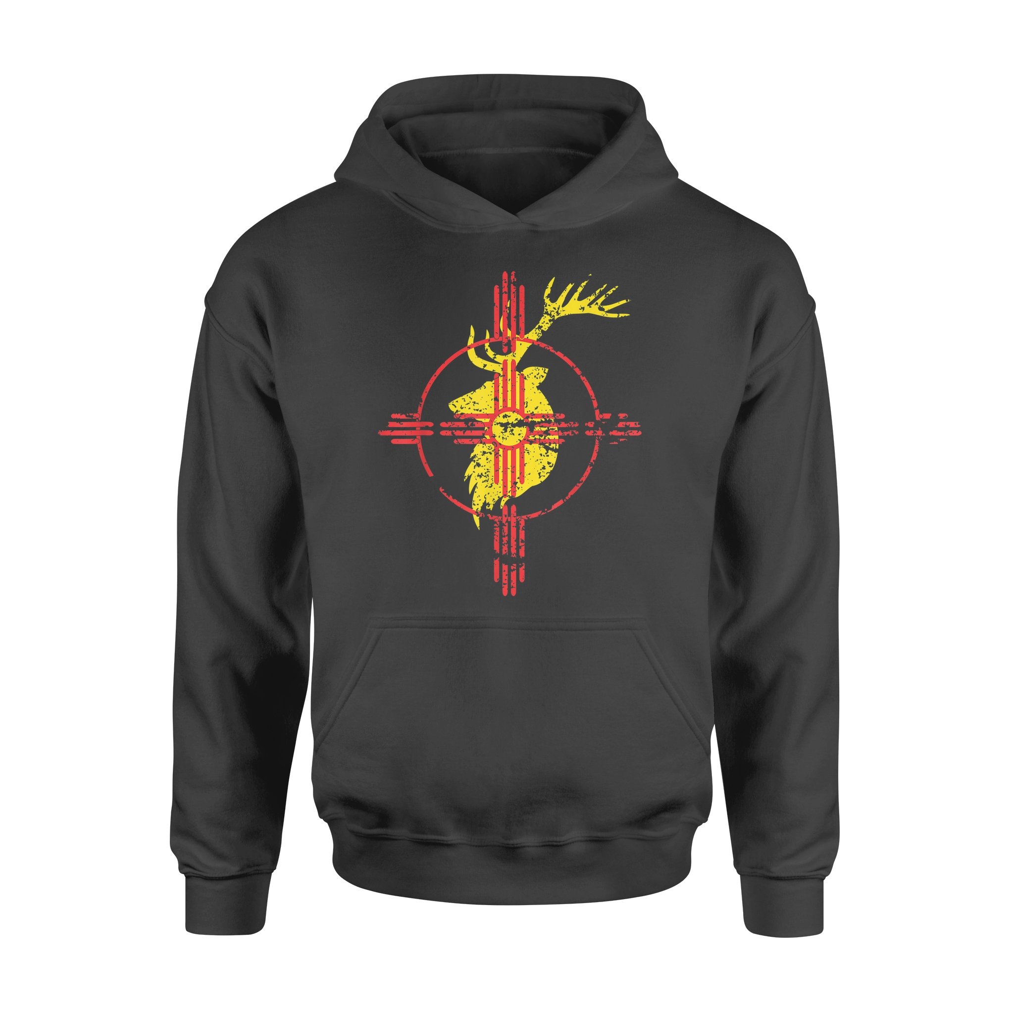 New Mexico State Flag Elk Hunting Zia Symbol Hoodie – Fsd1180