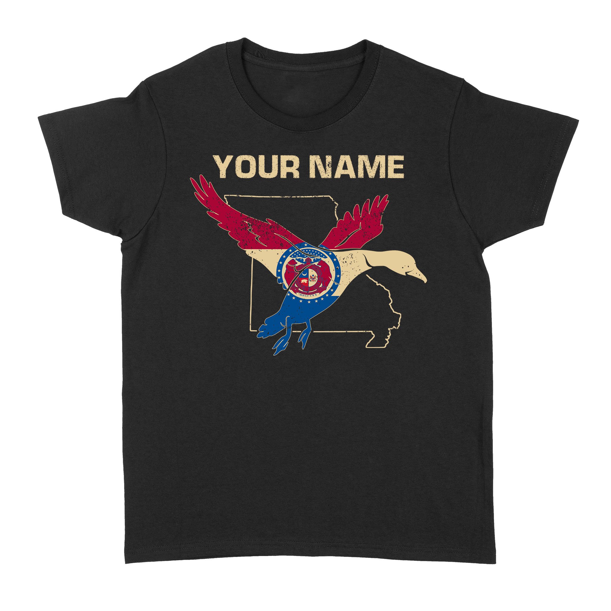 Missouri Duck Hunter Waterfowl Hunting Gift Custom Name T-Shirt – Fsd1168