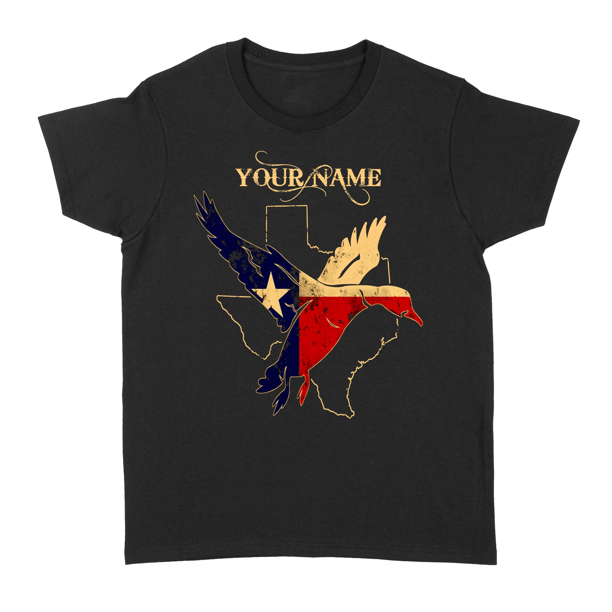 Duck Hunting Texas Tx Hunter Custom Name T-Shirt – Fsd1167