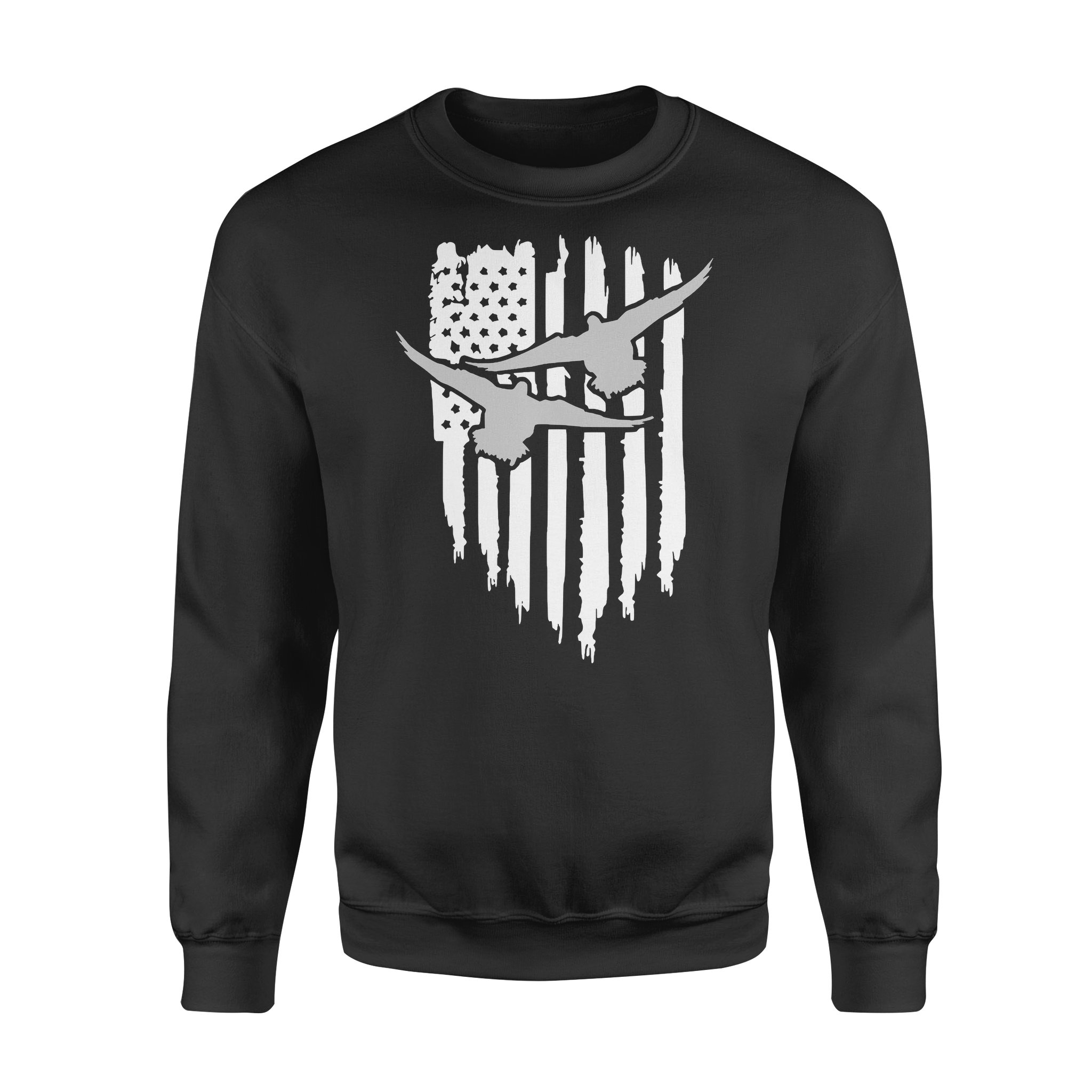 Duck Hunting American Flag Clothes, Shirt For Hunting – Standard Crew Neck Sweatshirt