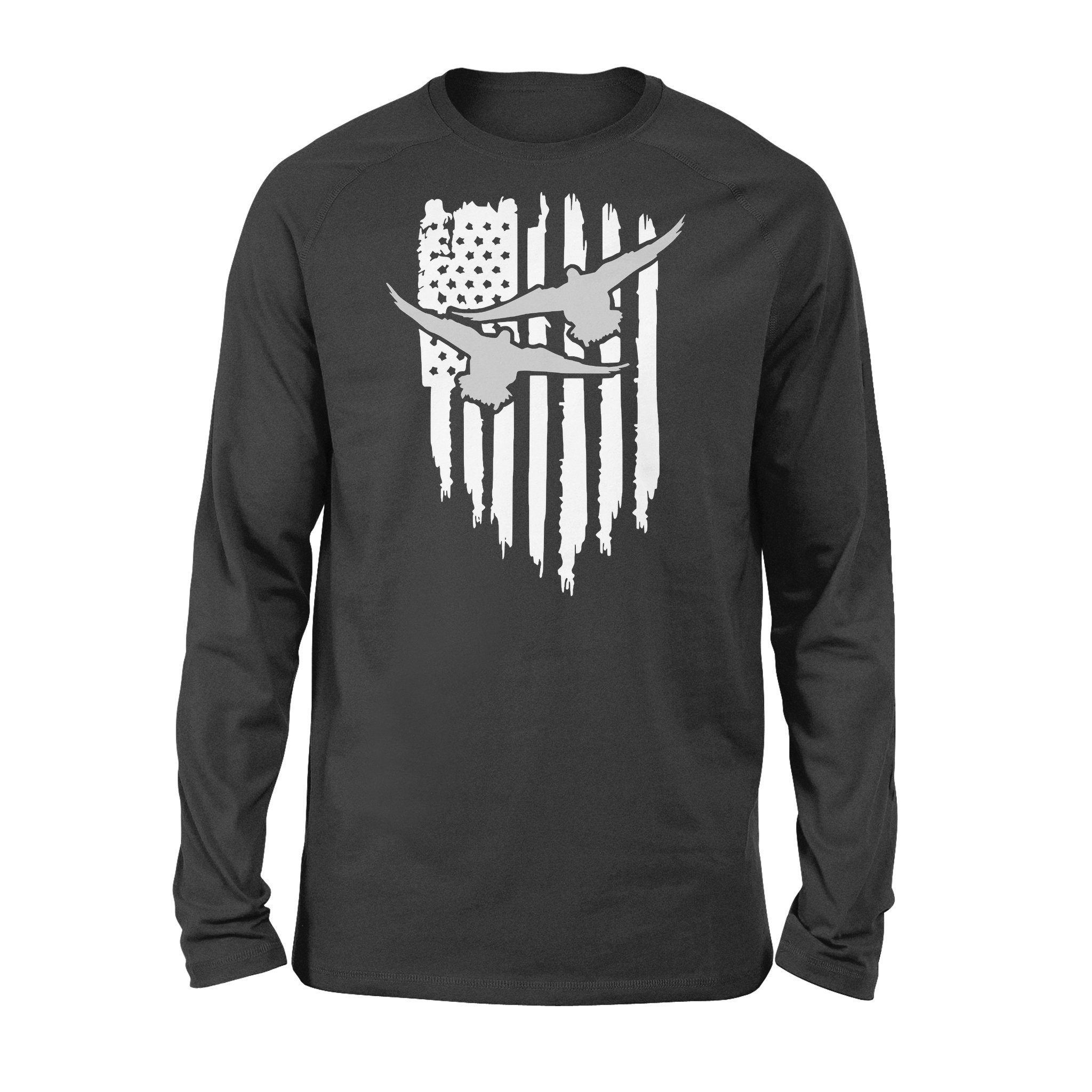 Duck Hunting American Flag Clothes, Shirt For Hunting – Standard Long Sleeve