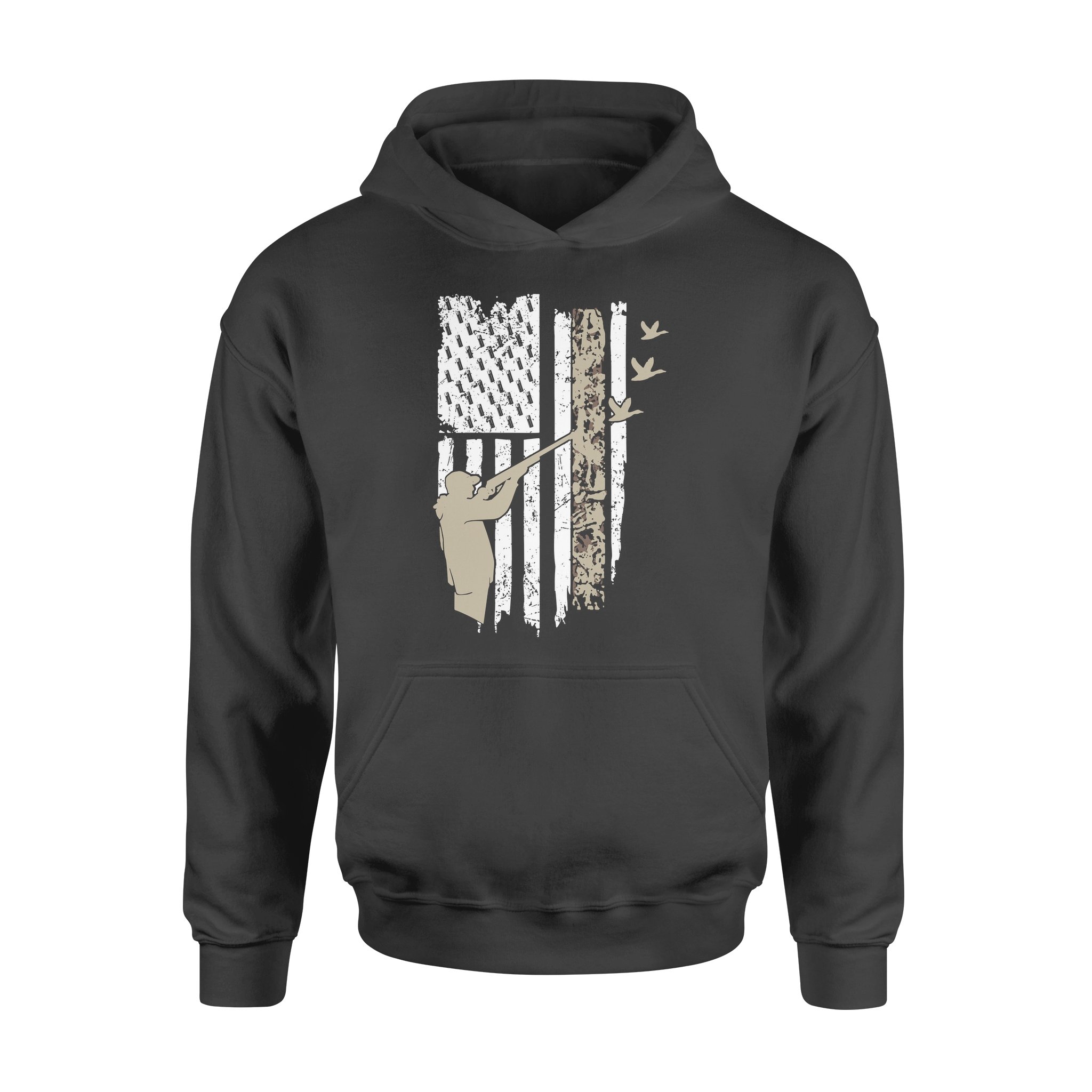 Duck Hunting American Flag Hoodie Shirts For Duck Hunters, Patriotic Waterfowl Hunting Shirts Gifts For Hunters – Iphw241