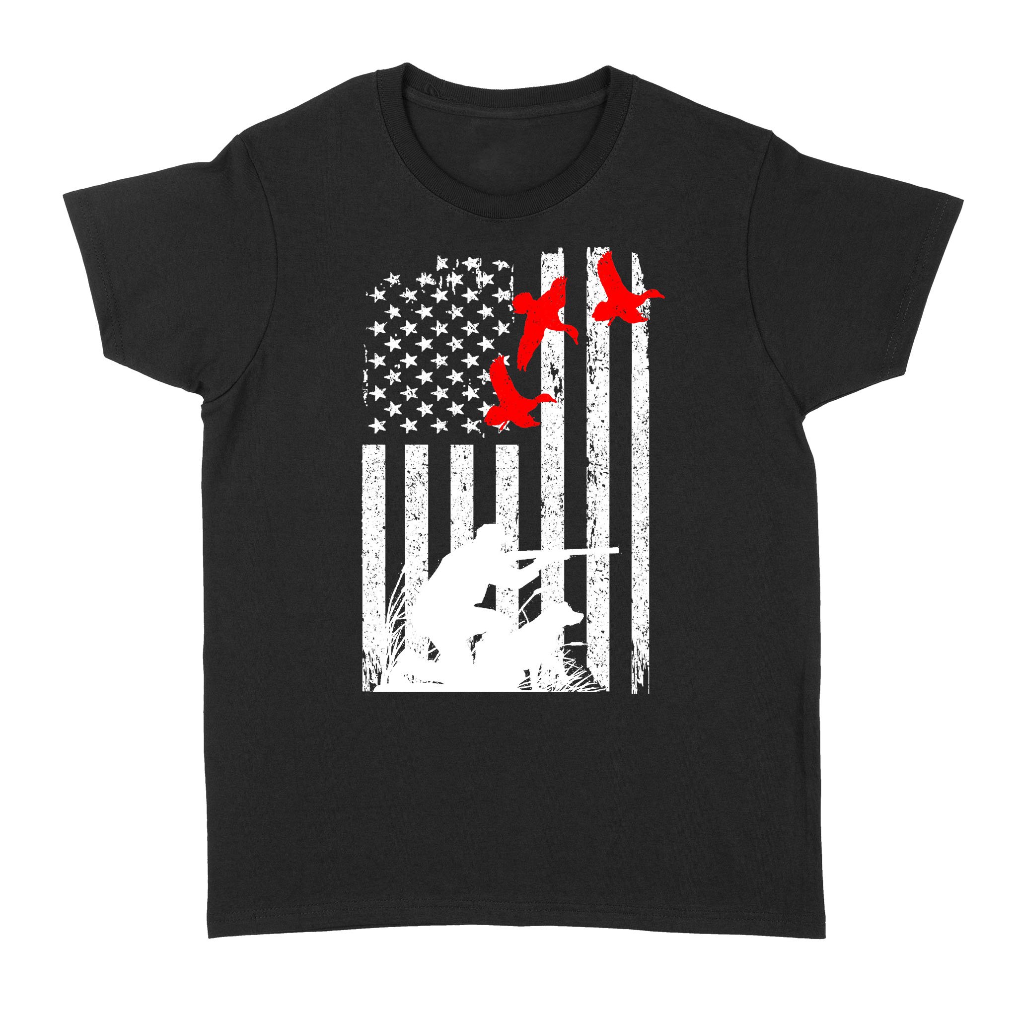 Duck Hunting American Flag 4Th July, Duck Hunting Dog Nqsd39 – Standard Women’S T-Shirt