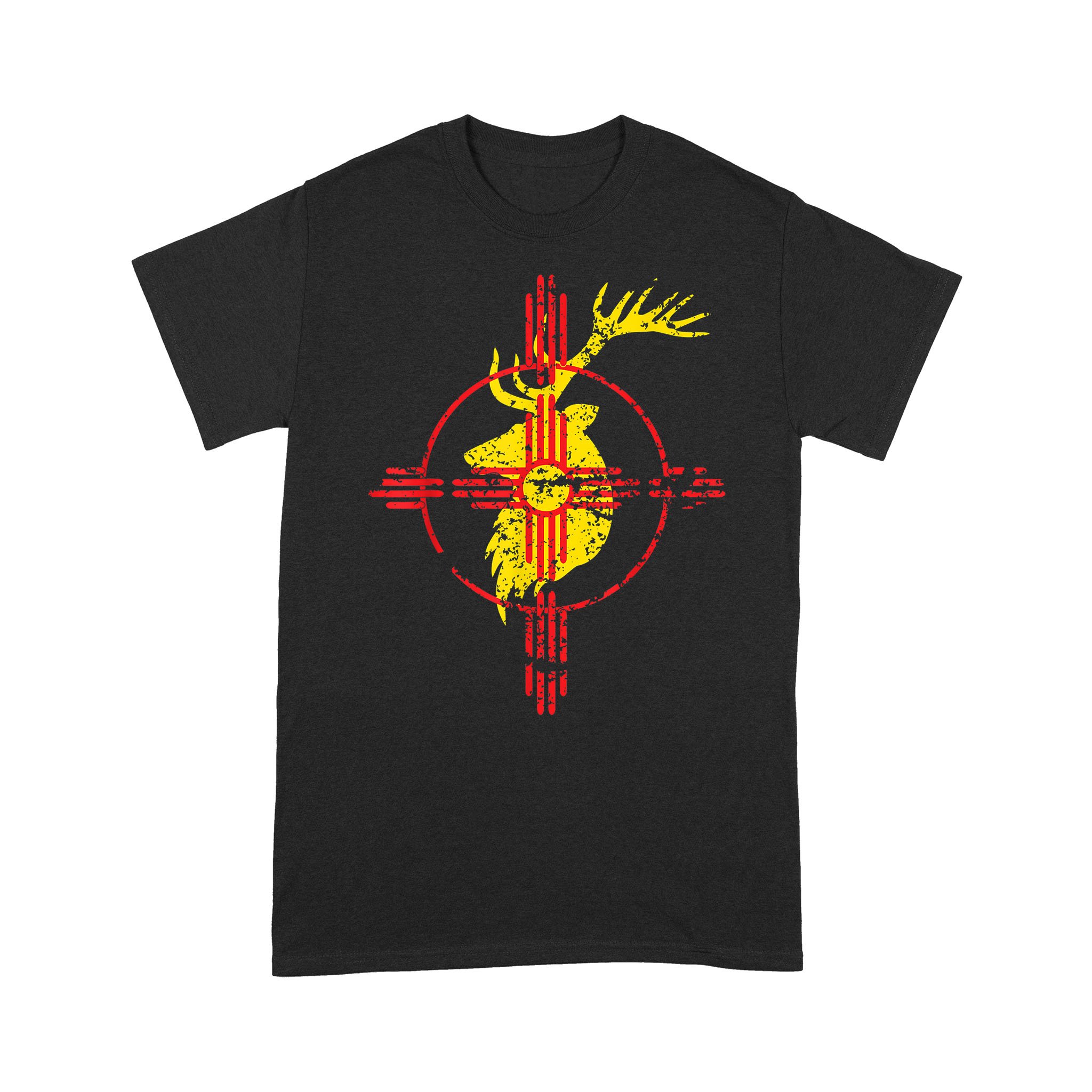 New Mexico State Flag Elk Hunting Zia Symbol T-Shirt – FSD1180