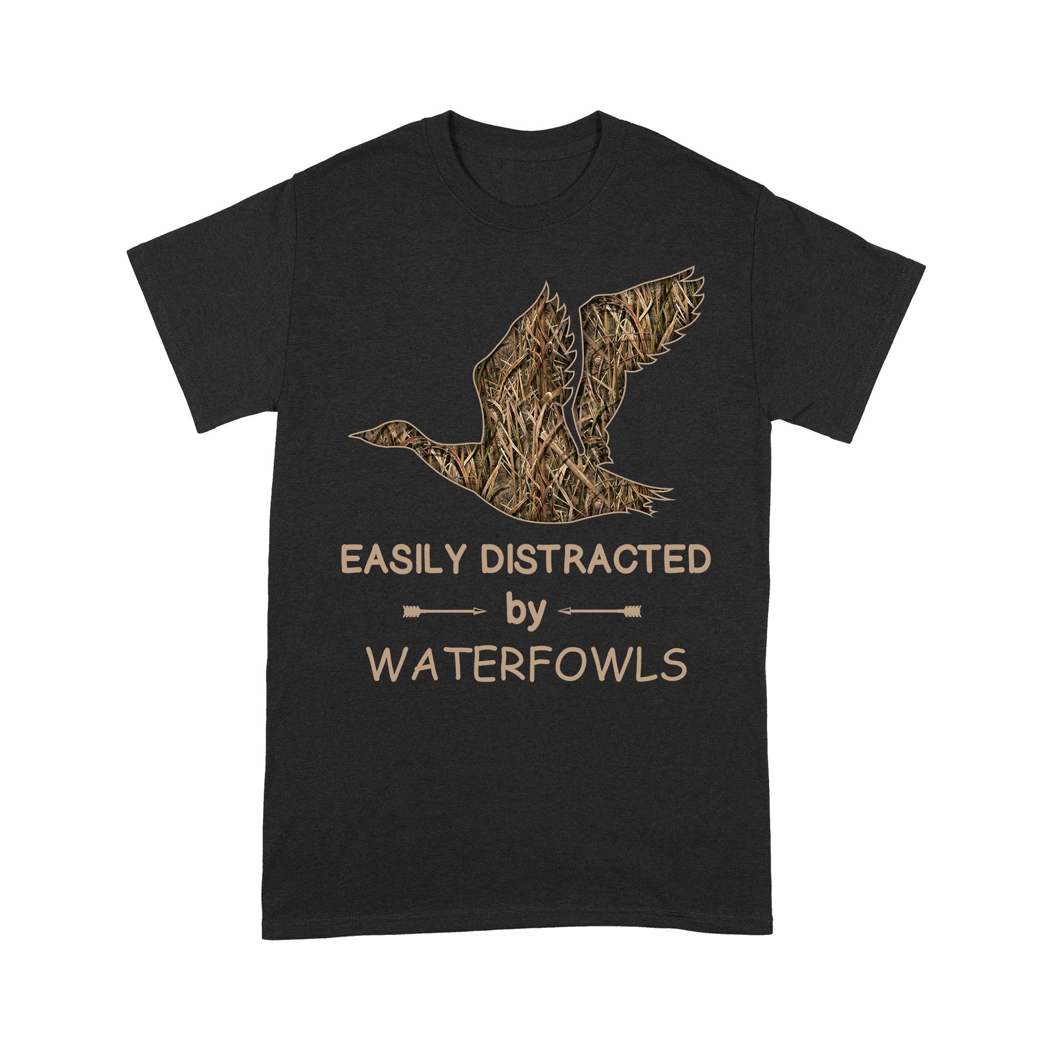 Duck hunting waterfowl camo “Easily distracted by waterfowls” T-shirt, gift for hunter – FSD1265D06