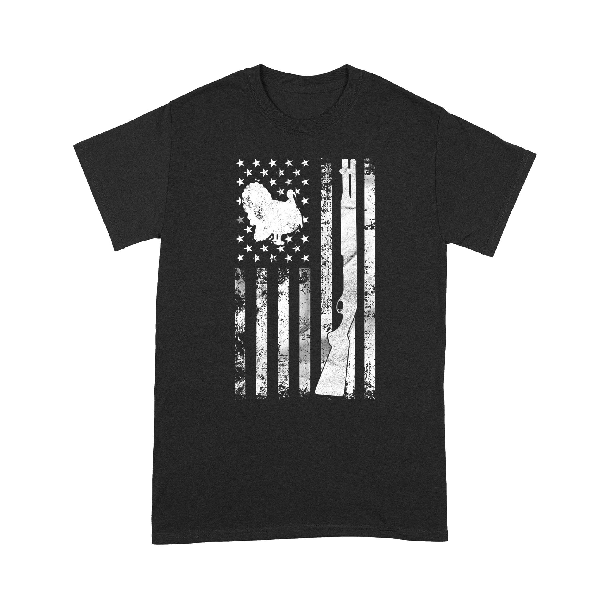 Hunting Shirt with American Flag, Shotgun Hunting Shirt, Turkey Hunting Shirt, Gifts for Hunters D05 NQS1338 – Standard T-shirt