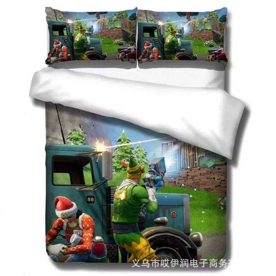 Fortnite Codename ELF Christmas #13 Duvet Cover Quilt Cover Pillowcase Bedding Set Bed Linen