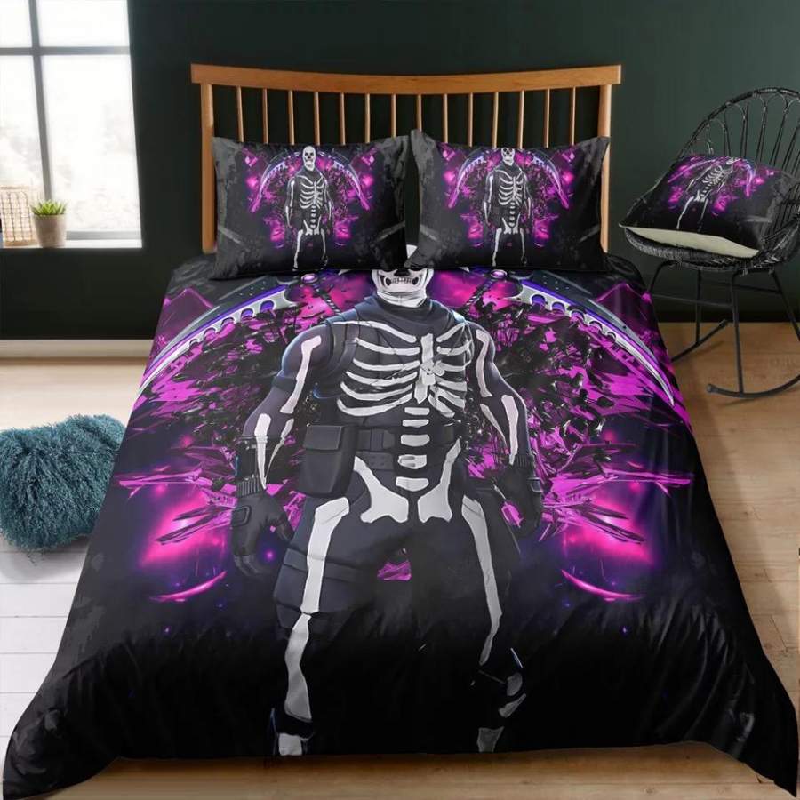 Fortnite Team Skull Trooper #24 Duvet Cover Quilt Cover Pillowcase Bedding Set Bed Linen Home Decor