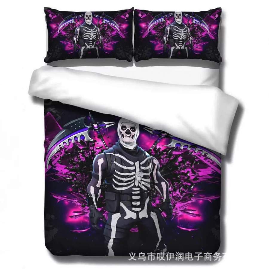 Game Fortnite Skull Trooper #11 Duvet Cover Quilt Cover Pillowcase Bedding Set Bed Linen