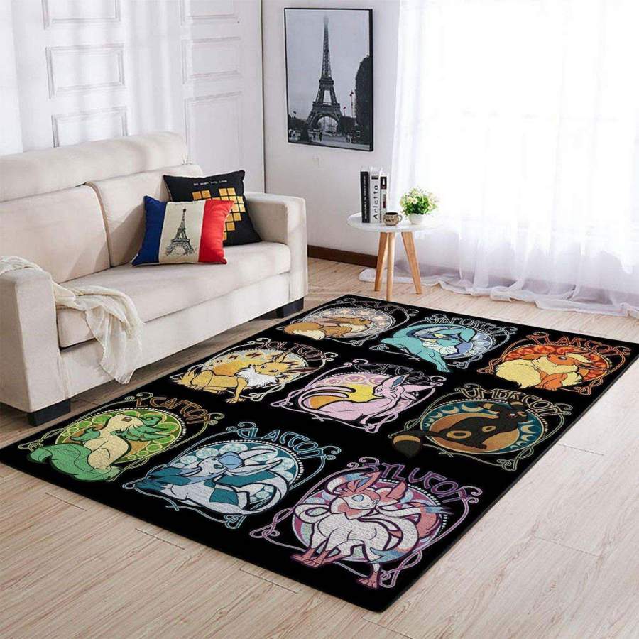 Eveelutio Area Rugs Pokemon Movies Living Room Carpet FN181232 Local Brands Floor Decor The US Decor