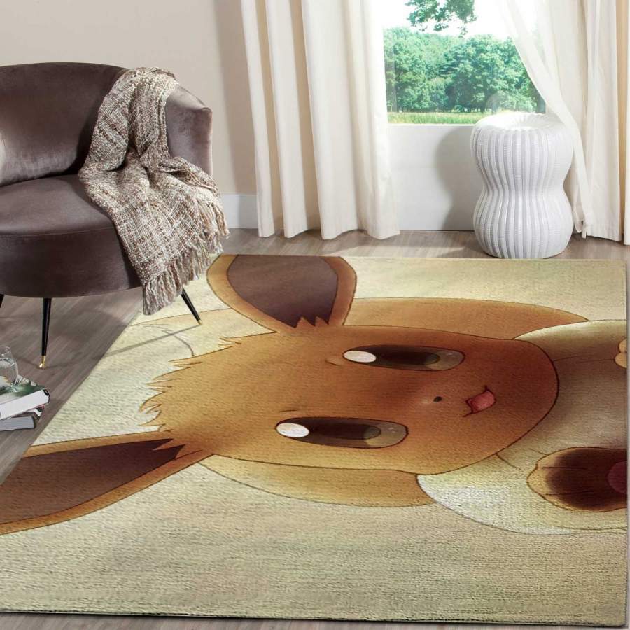 Cute Pokemon Eevee Area Rugs ?Video Game, Movie Living Room Carpet Home Floor Decor