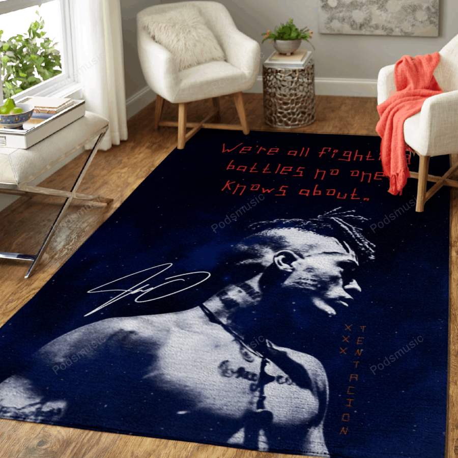 Music Rappers xxxtentacion – Music Legends Art For Fans Area Rug Living Room Carpet Floor Decor