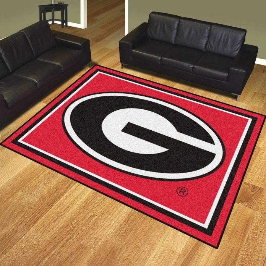 Georgia Bulldogs Area Rug, Football Living Room Carpet, Sports Home Floor Decor 1912074