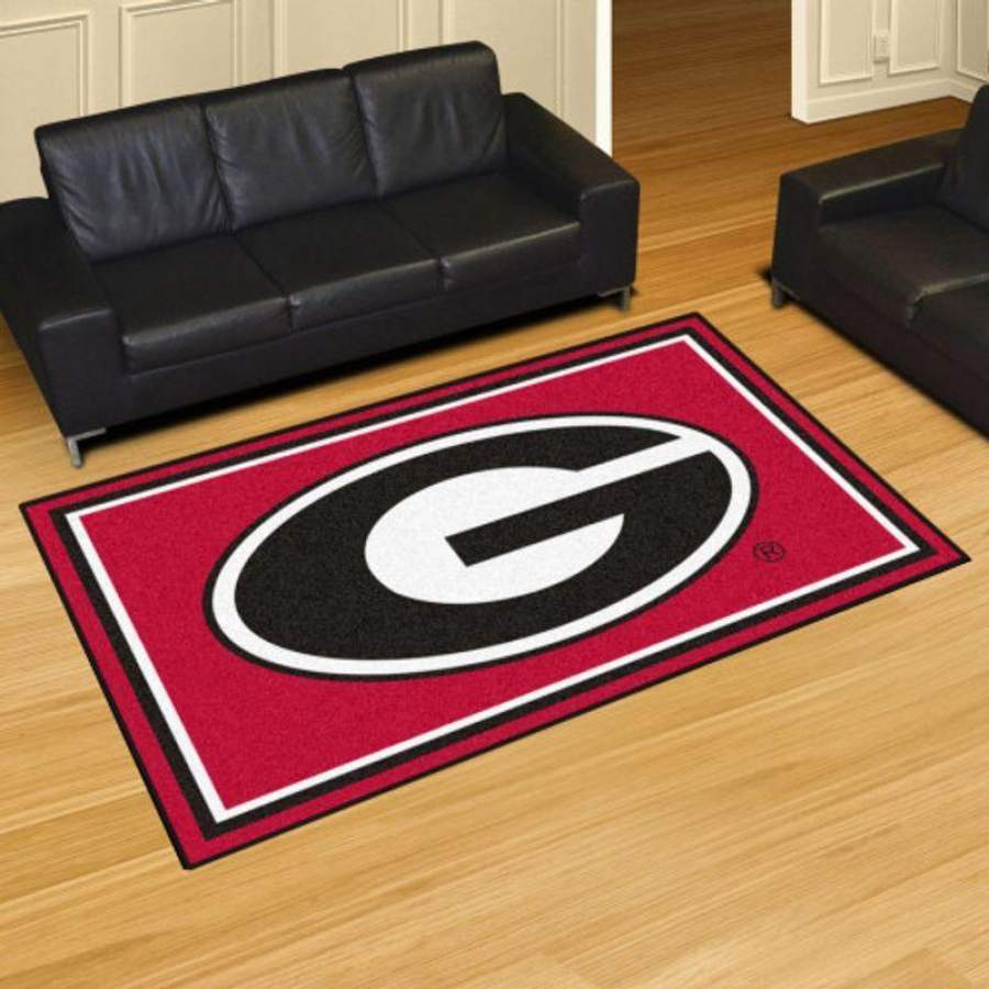 Georgia Bulldogs Area Rug, Football Living Room Carpet, Sports Home Floor Decor 1912071