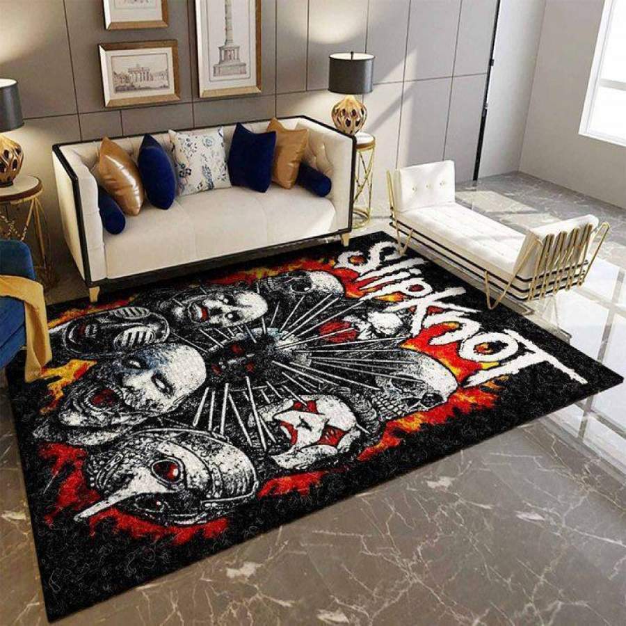 Heavy Metal Band Slipknot Area Rug – Music Home Decor – HomeBeautyUS